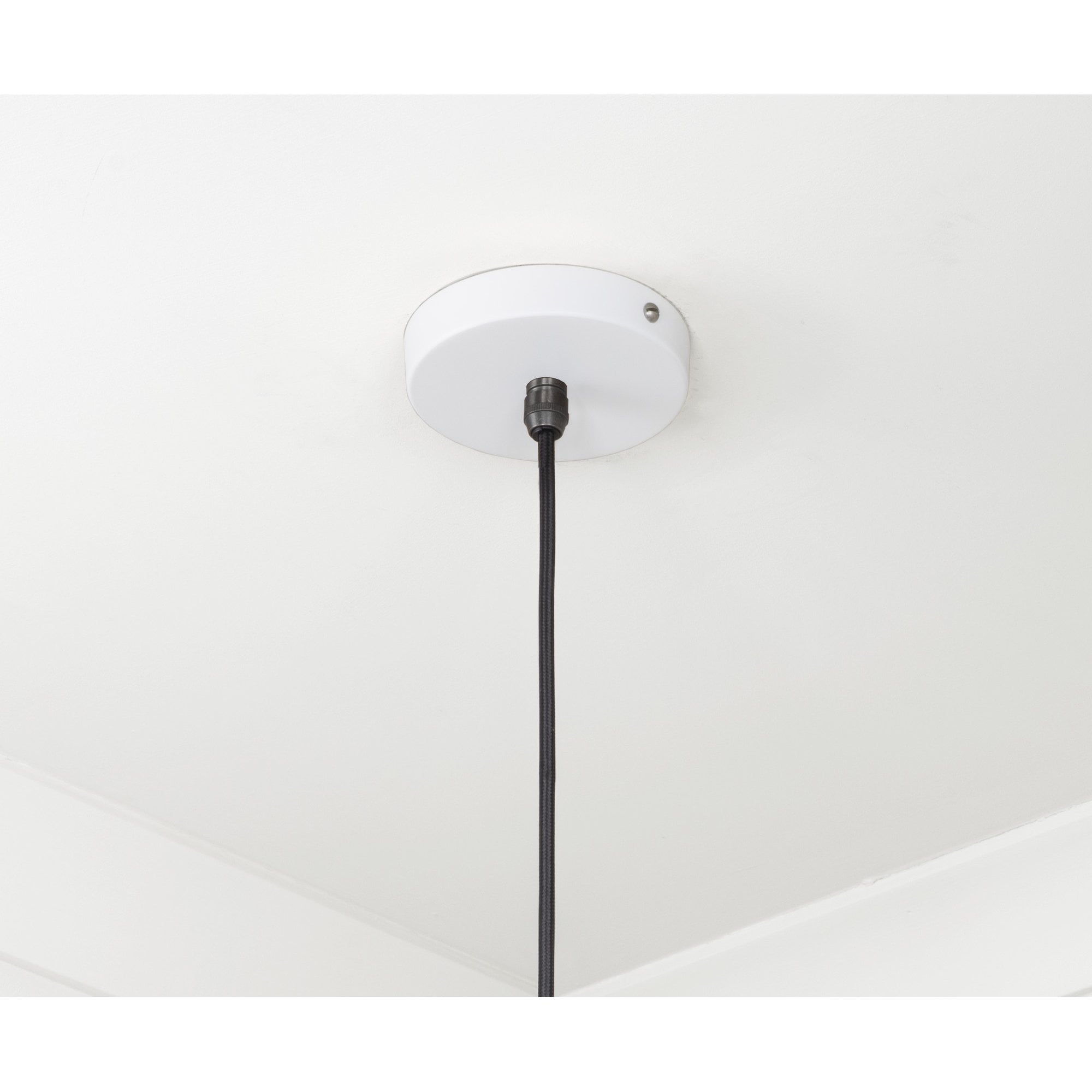 From The Anvil Smooth Brass Frankley Pendant - Flock (Matt White)