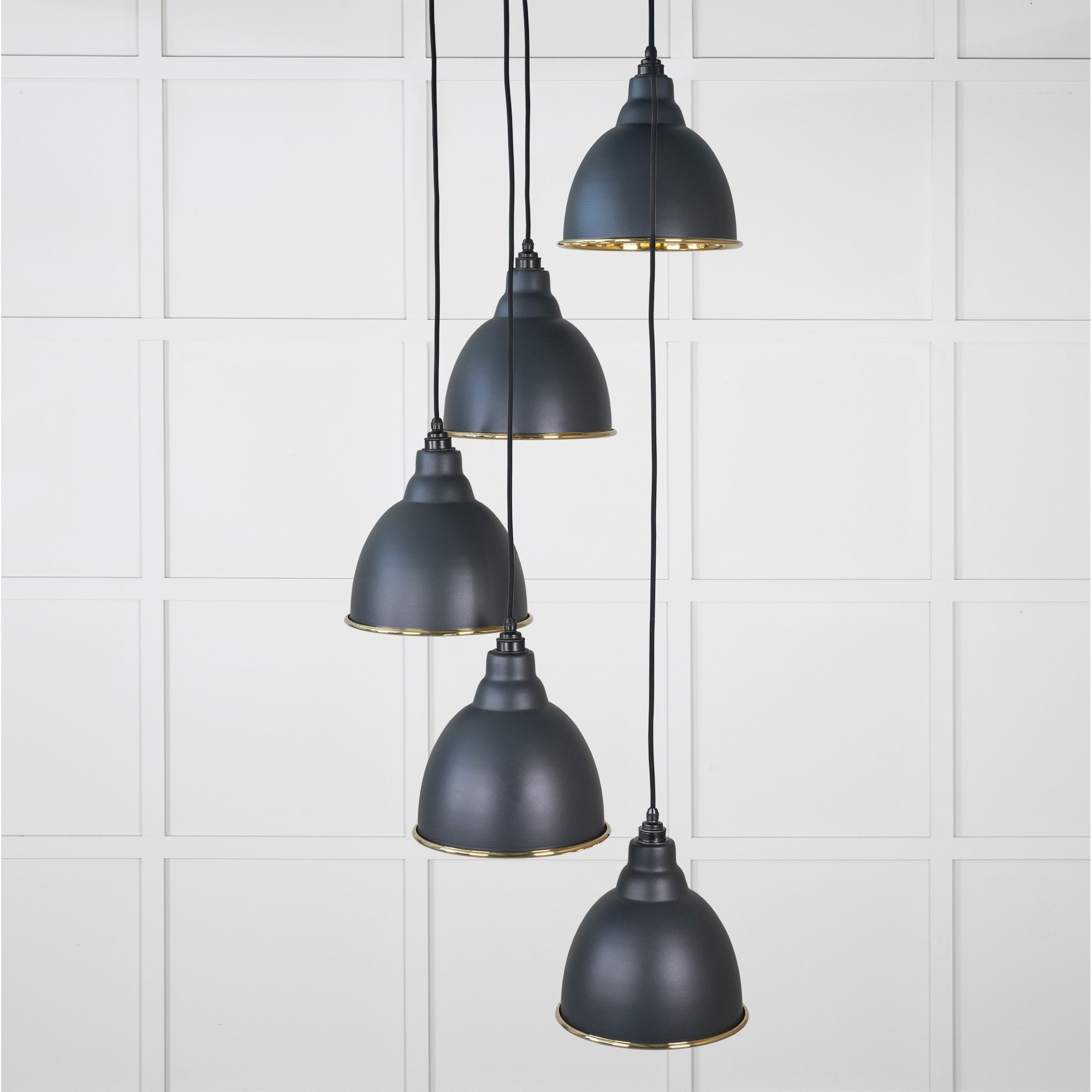 From The Anvil Smooth Brass Brindley Cluster Pendant - Soot (Dark Grey)