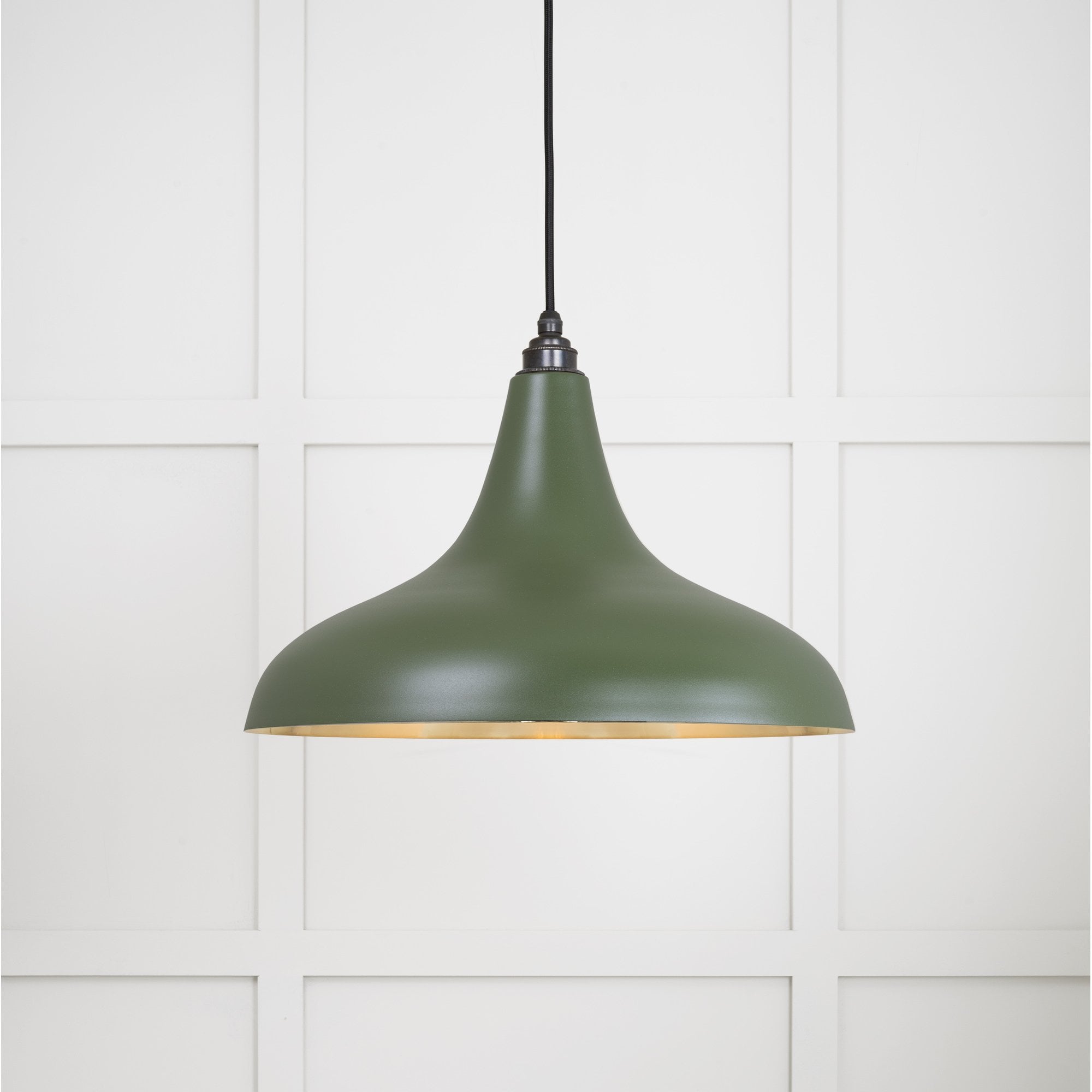 From The Anvil Smooth Brass Frankley Pendant - Heath (Earthy Green)
