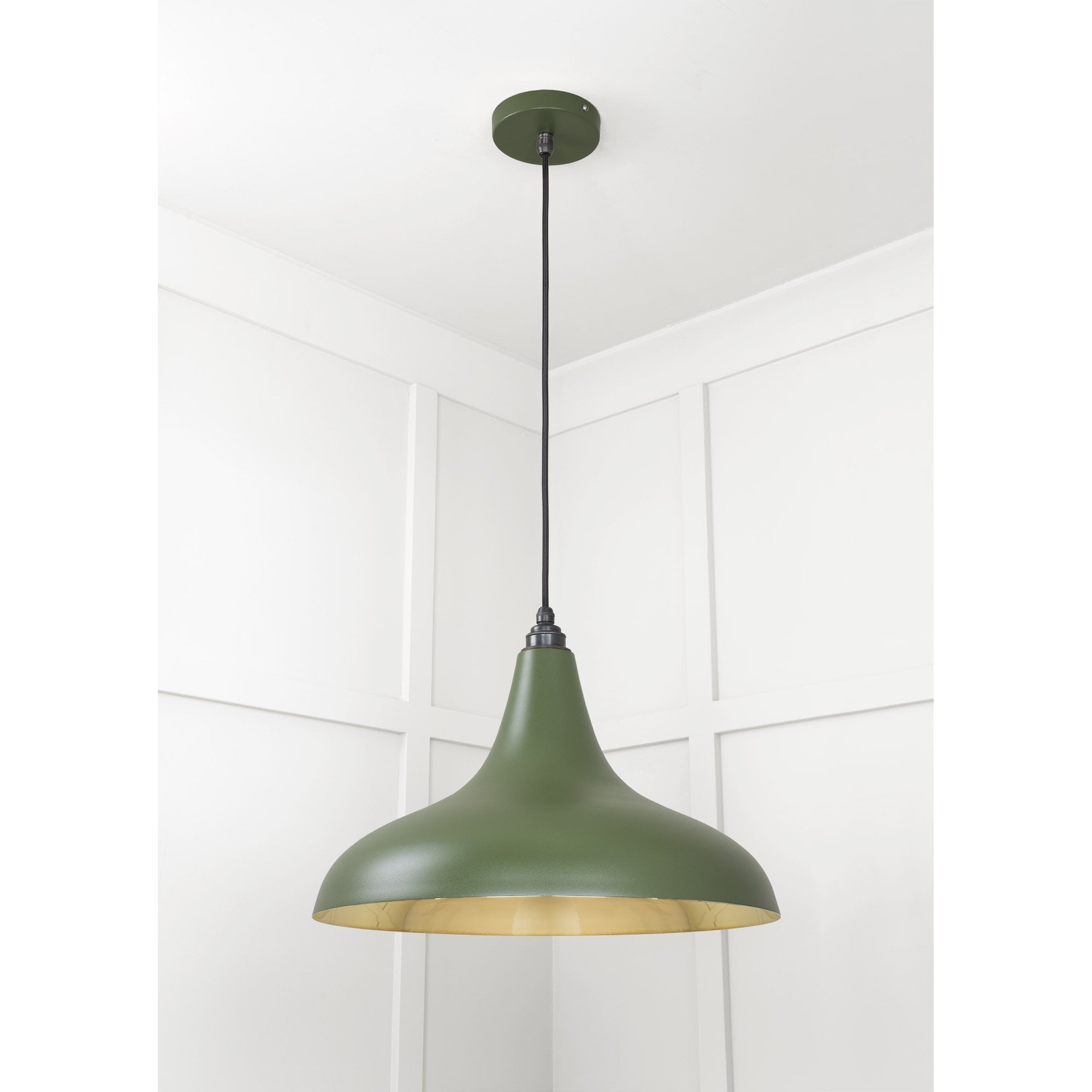 From The Anvil Smooth Brass Frankley Pendant - Heath (Earthy Green)