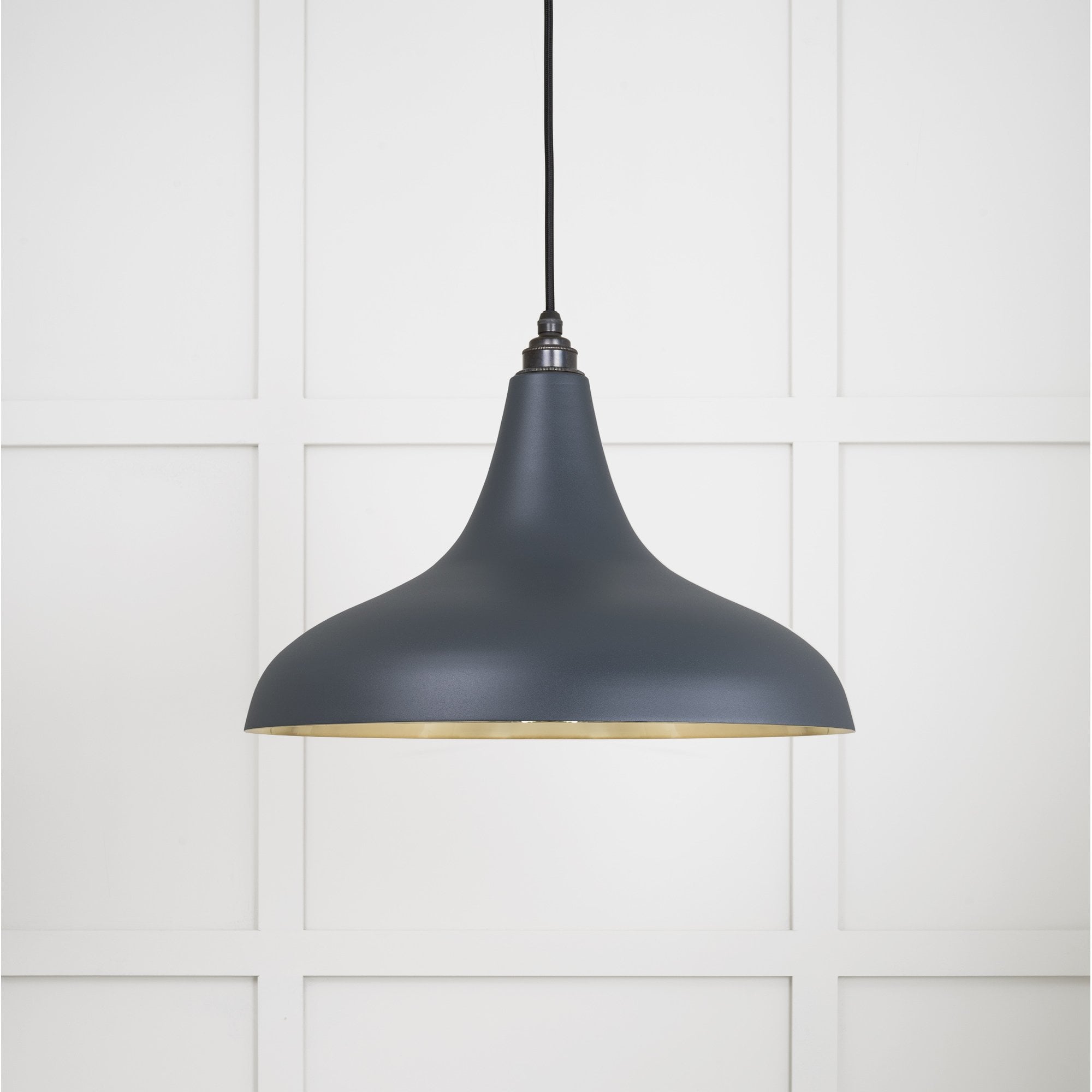From The Anvil Smooth Brass Frankley Pendant - Soot (Dark Grey)