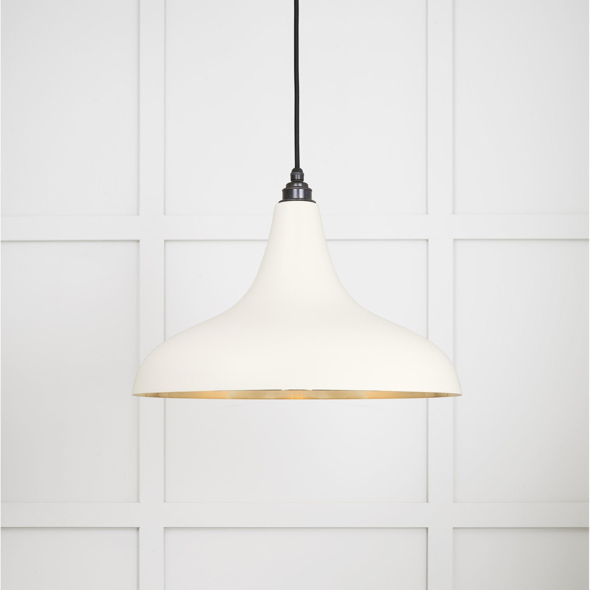 From The Anvil Smooth Brass Frankley Pendant - Teasel (Off White/Cream)
