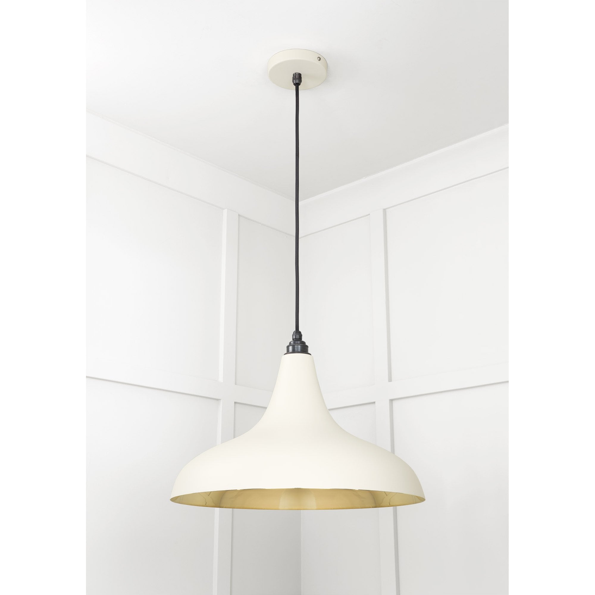 From The Anvil Smooth Brass Frankley Pendant - Teasel (Off White/Cream)