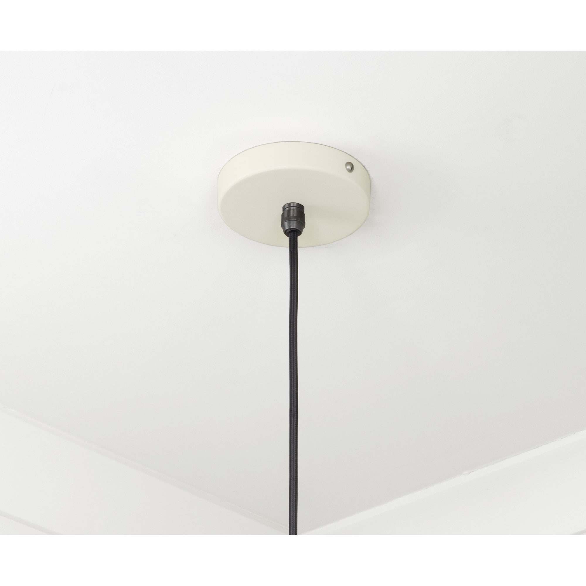 From The Anvil Smooth Brass Frankley Pendant - Teasel (Off White/Cream)