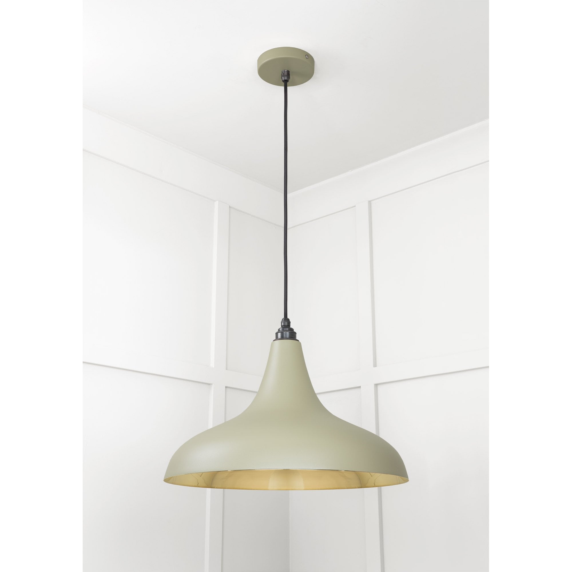 From The Anvil Smooth Brass Frankley Pendant - Tump (Pale Green)