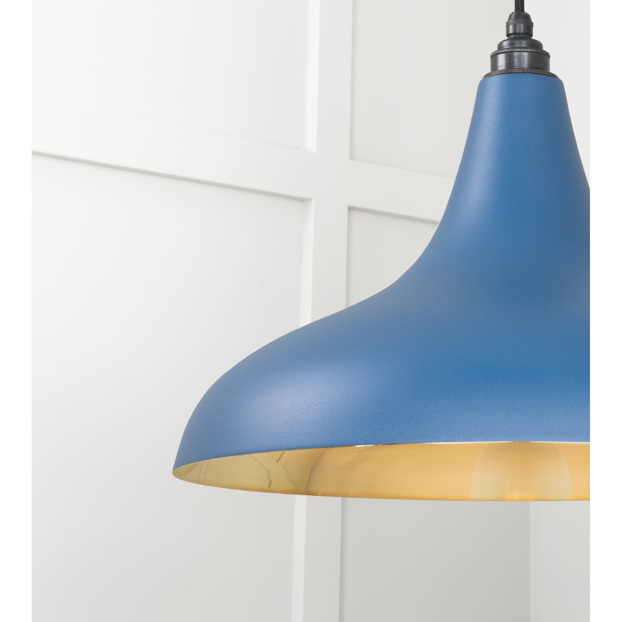 From The Anvil Smooth Brass Frankley Pendant - Upstream (Blue)