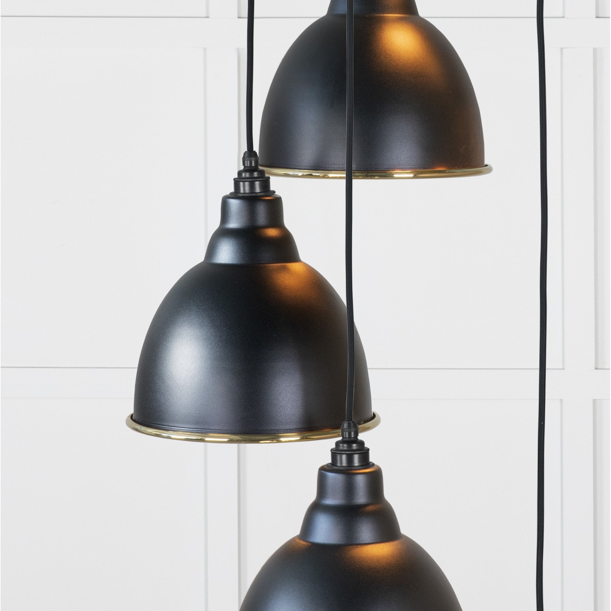 From The Anvil Smooth Brass Brindley Cluster Pendant - Elan Black