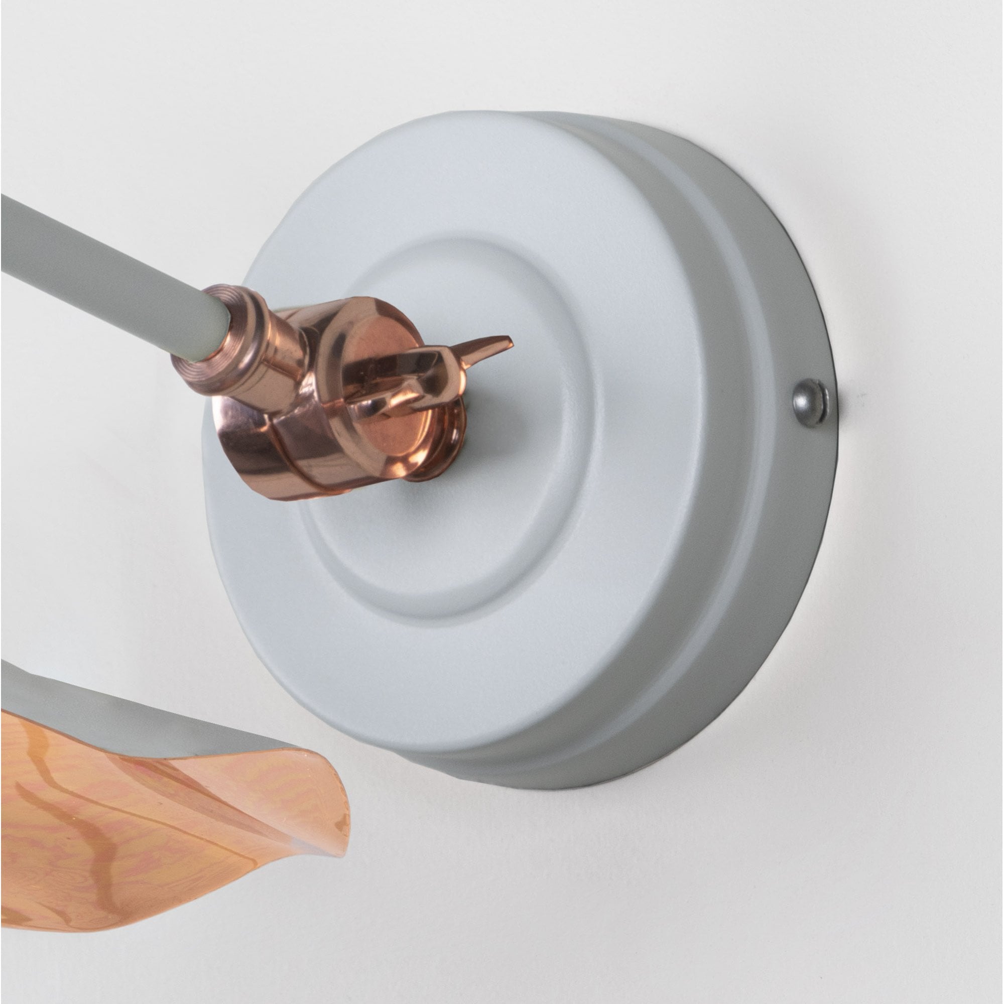 From The Anvil Smooth Copper Flora Wall Light - Birch (Pale Grey)