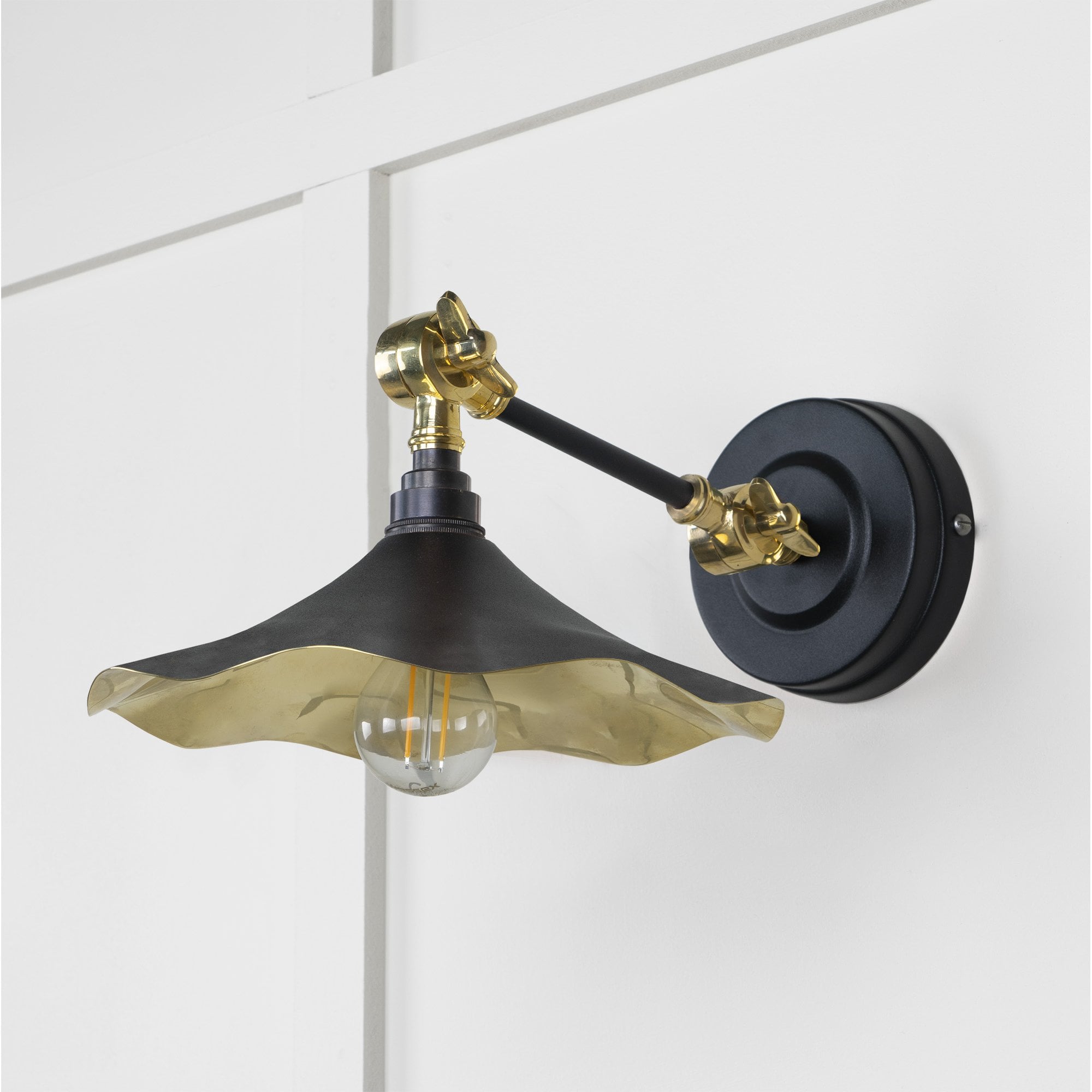 From The Anvil Smooth Brass Flora Wall Light - Elan Black