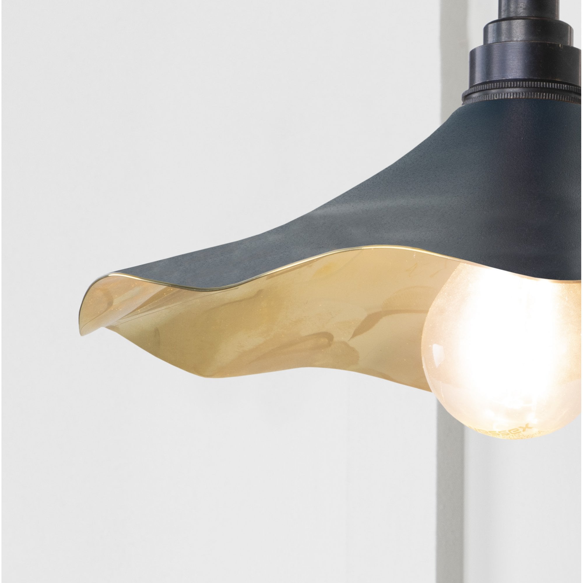 From The Anvil Smooth Brass Flora Wall Light - Dusk (Dark Blue/Grey)