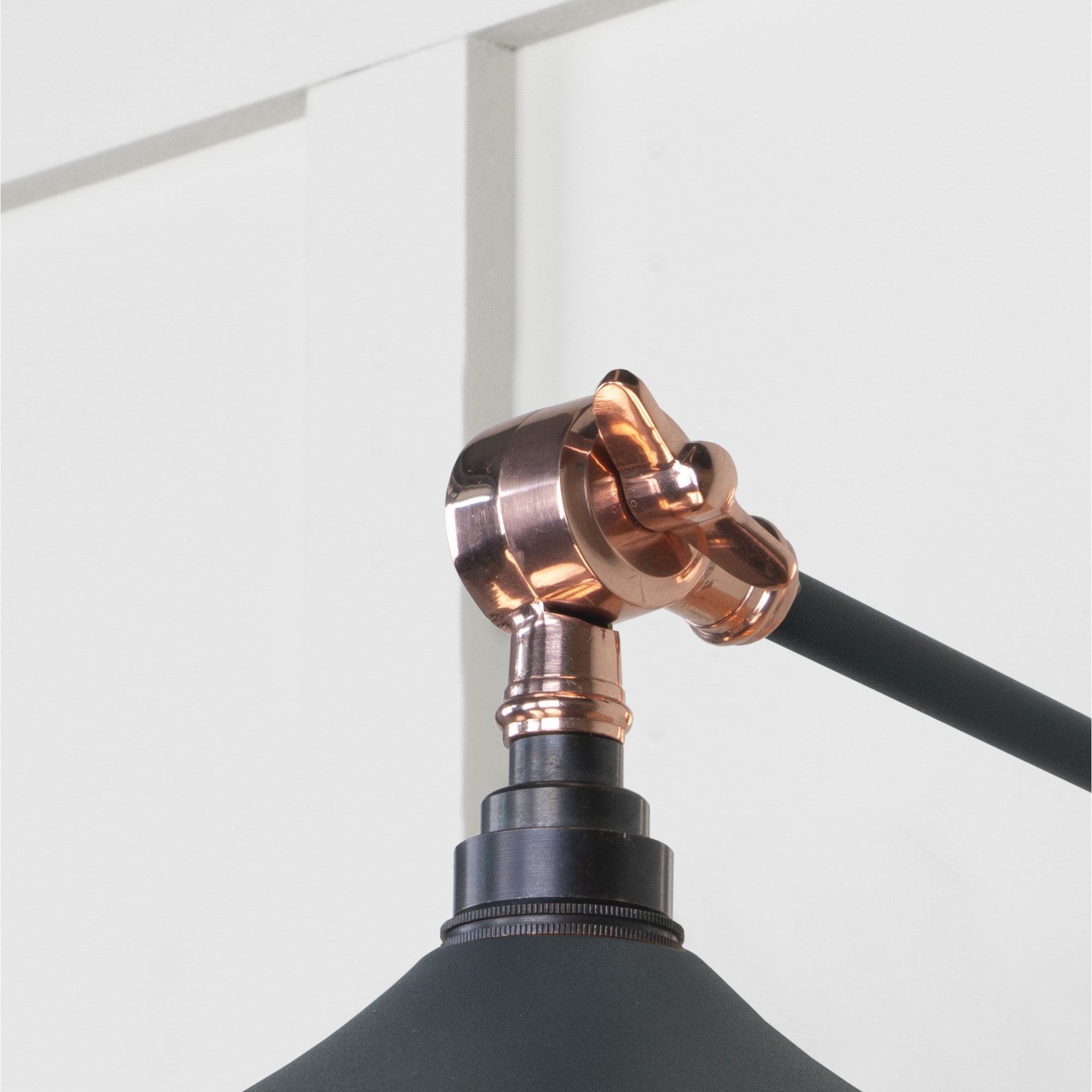 From The Anvil Smooth Copper Flora Wall Light - Soot (Dark Grey)