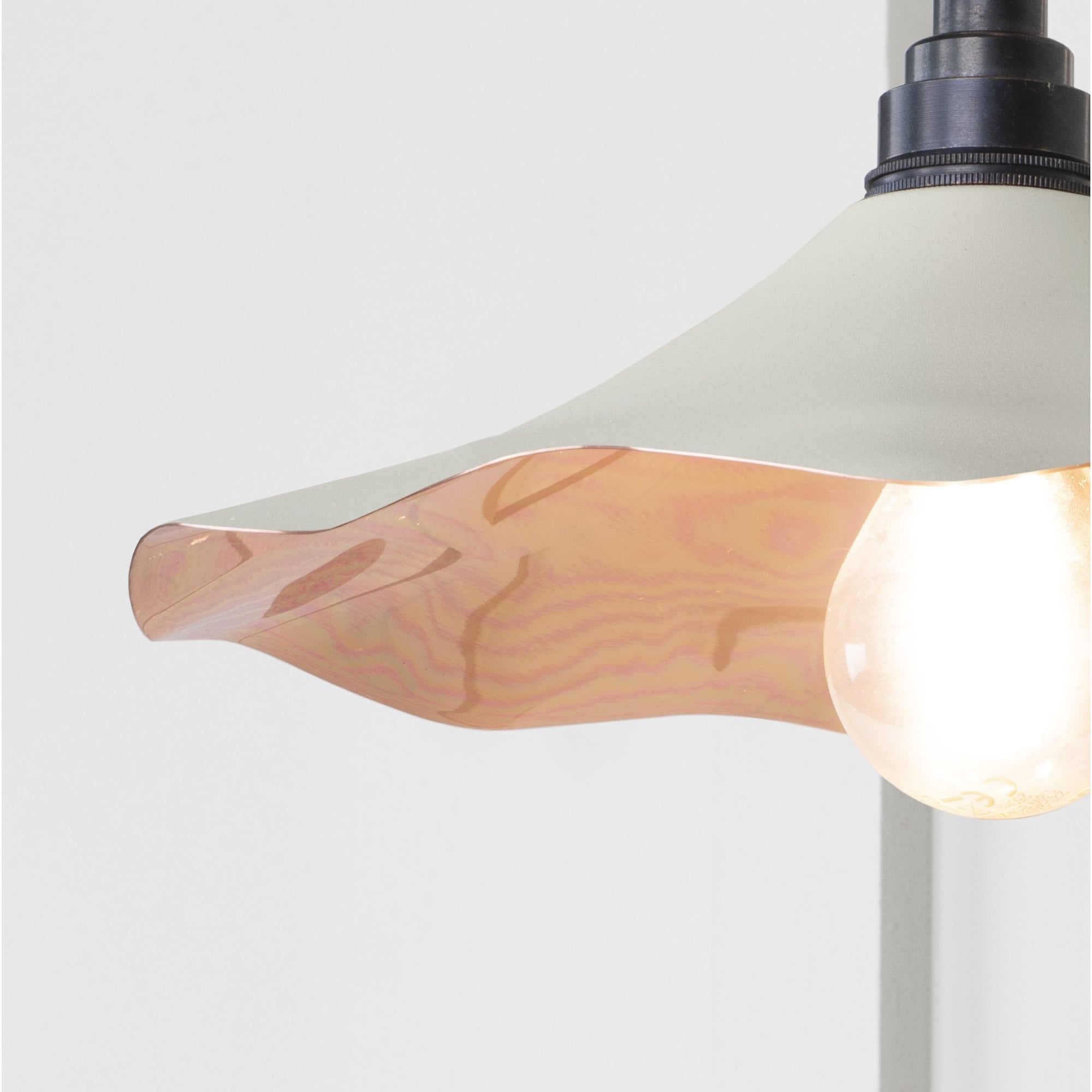 From The Anvil Smooth Copper Flora Wall Light - Teasel (Off White/Cream)