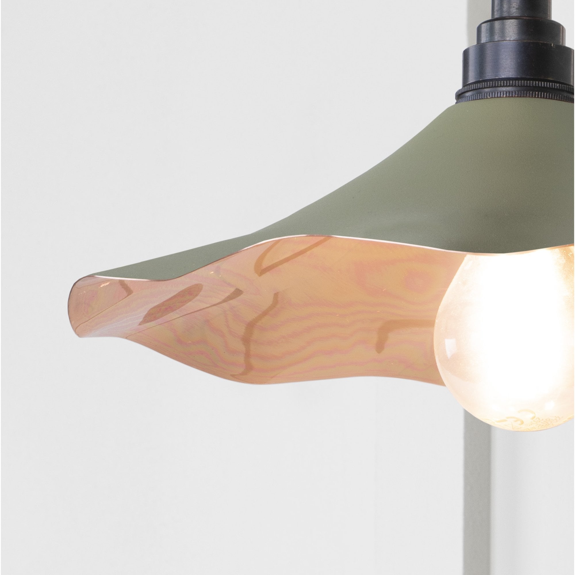 From The Anvil Smooth Copper Flora Wall Light - Tump (Pale Green)