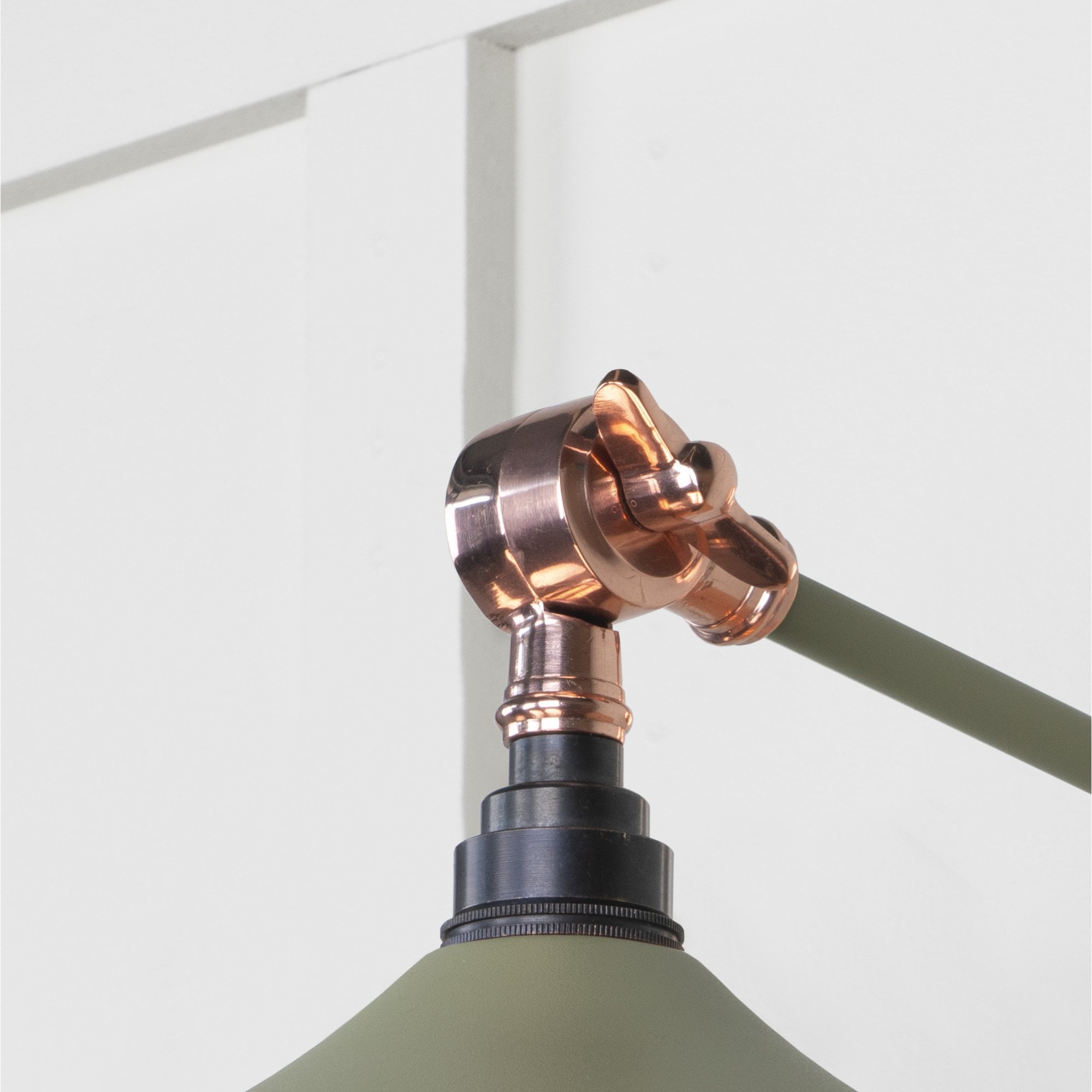 From The Anvil Smooth Copper Flora Wall Light - Tump (Pale Green)