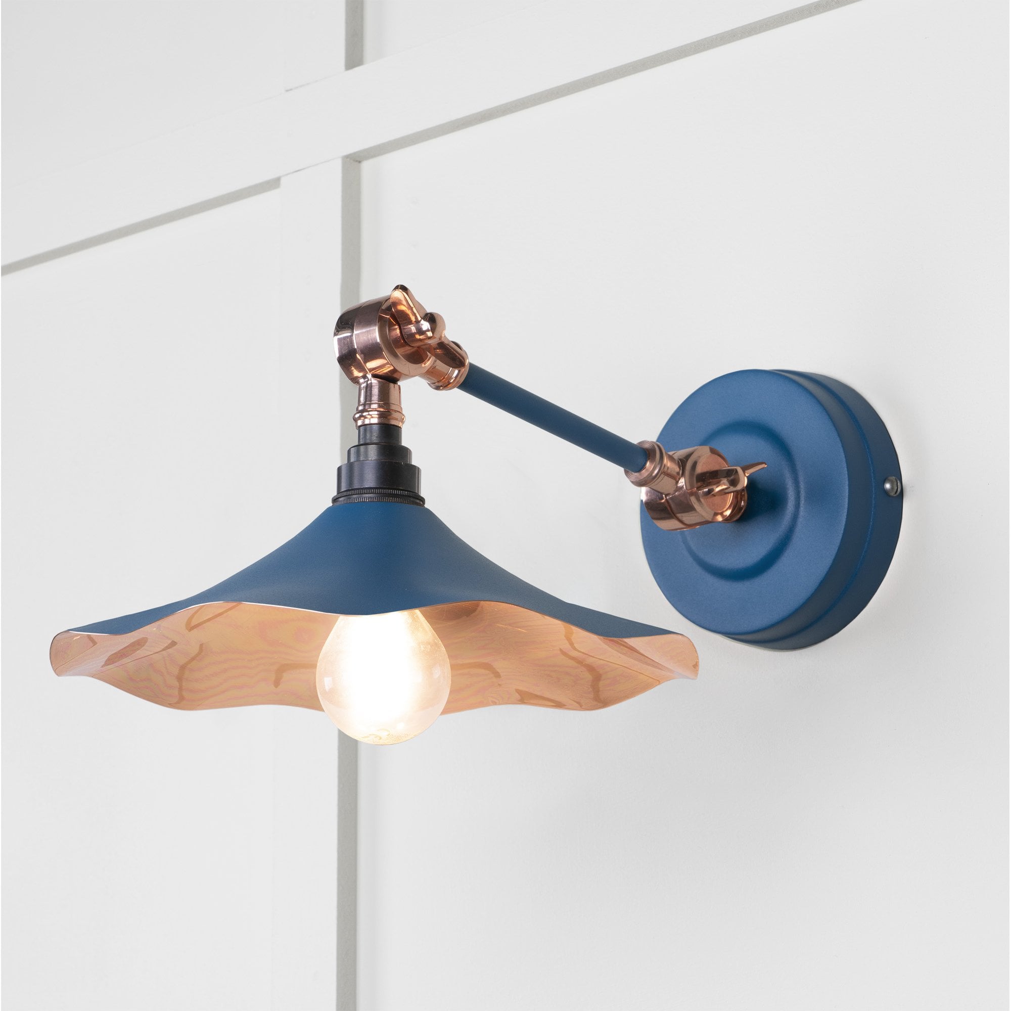 From The Anvil Smooth Copper Flora Wall Light - Upstream (Blue)