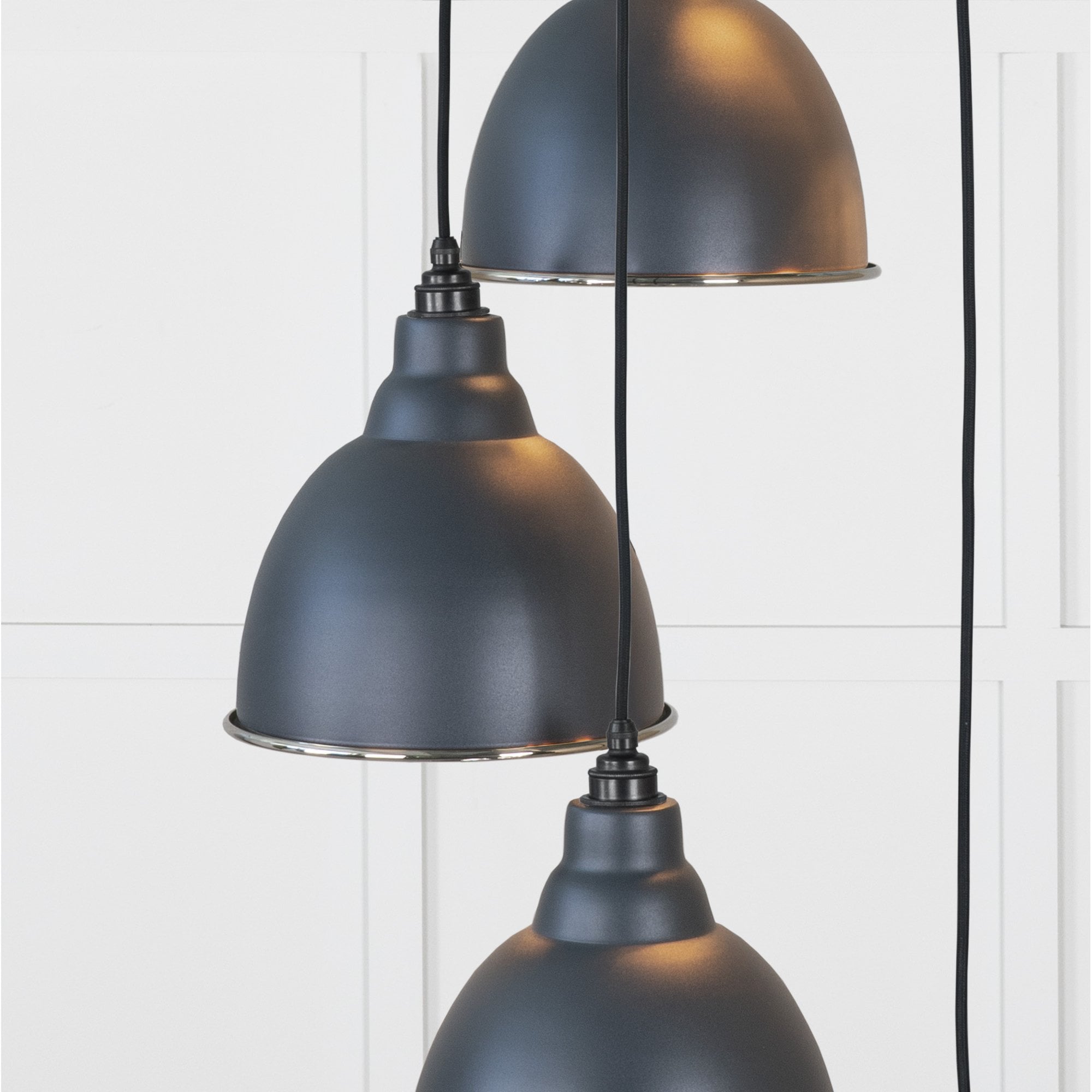 From The Anvil Smooth Nickel Brindley Cluster Pendant - Soot (Dark Grey)