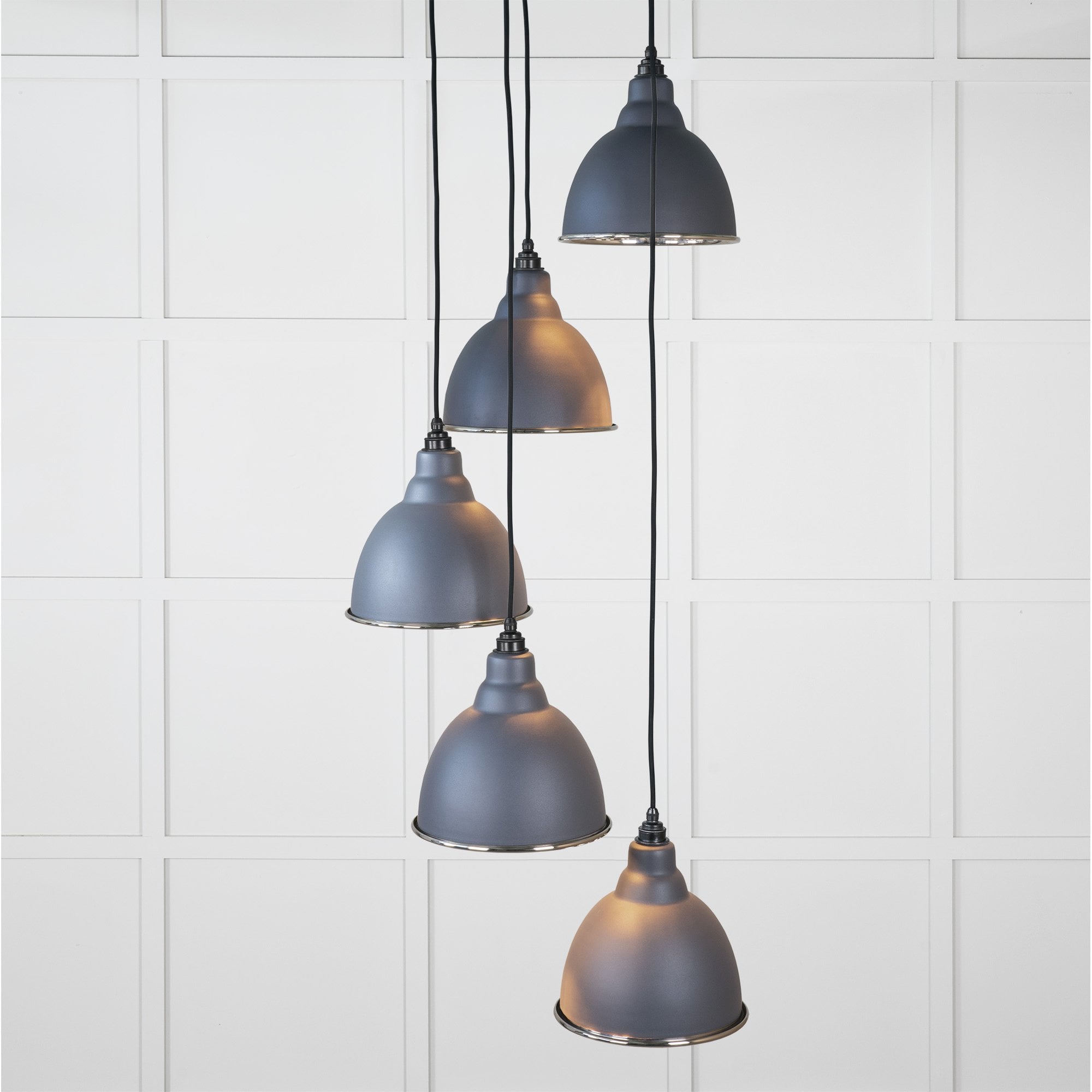 From The Anvil Smooth Nickel Brindley Cluster Pendant - Slate (Mid Grey)