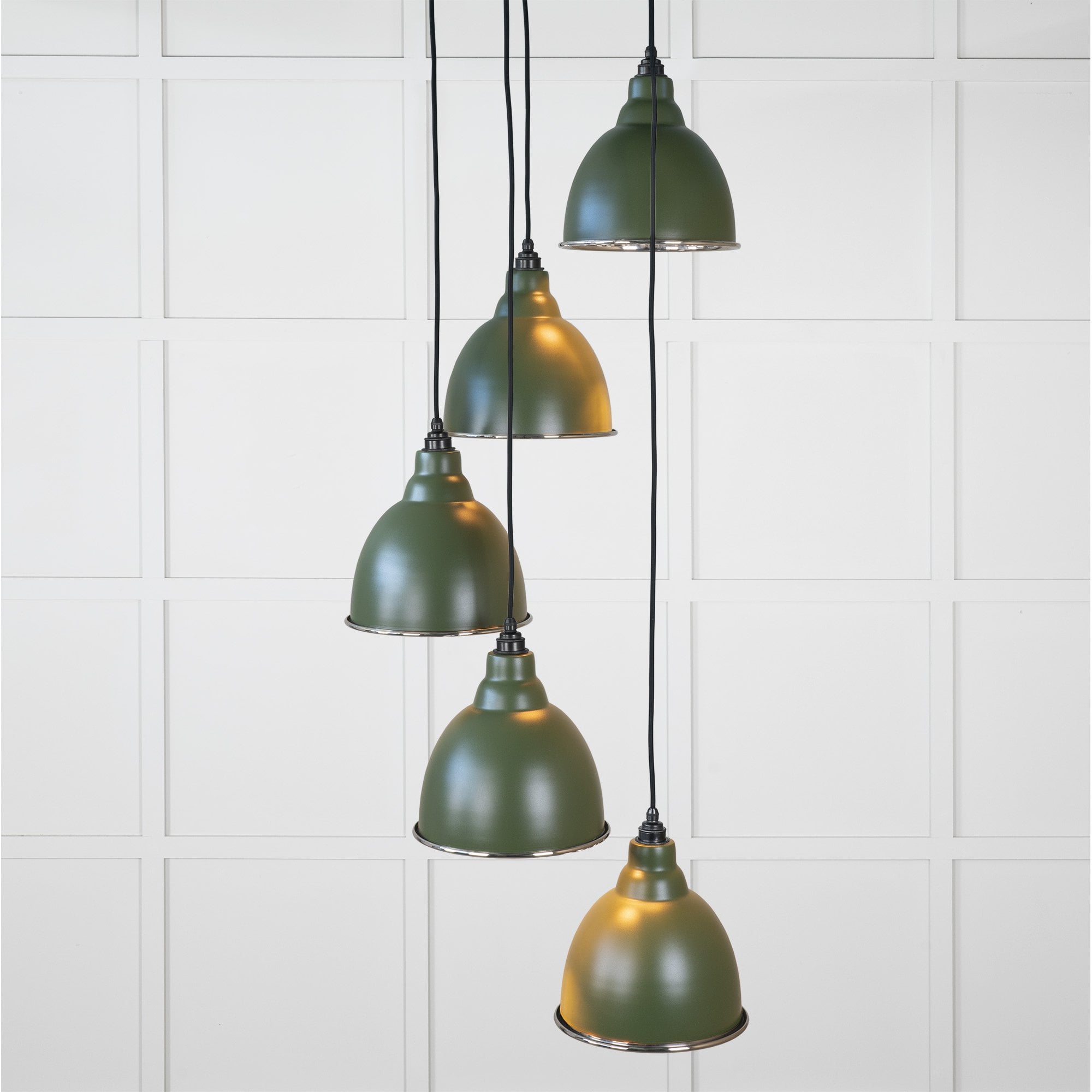 From The Anvil Smooth Nickel Brindley Cluster Pendant - Heath (Earthy Green)