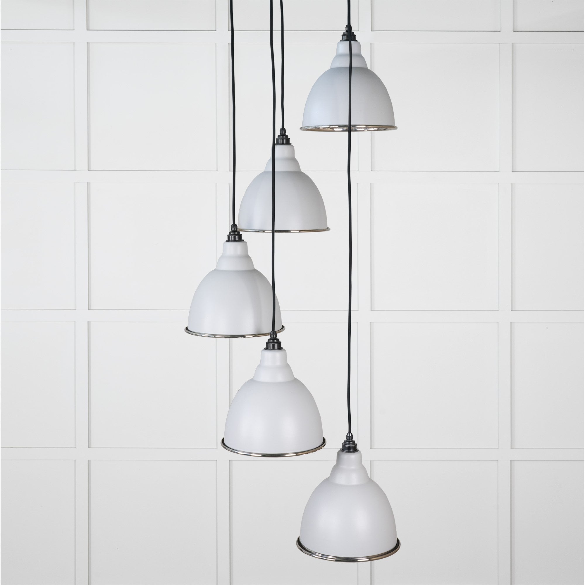 From The Anvil Smooth Nickel Brindley Cluster Pendant - Birch (Pale Grey)