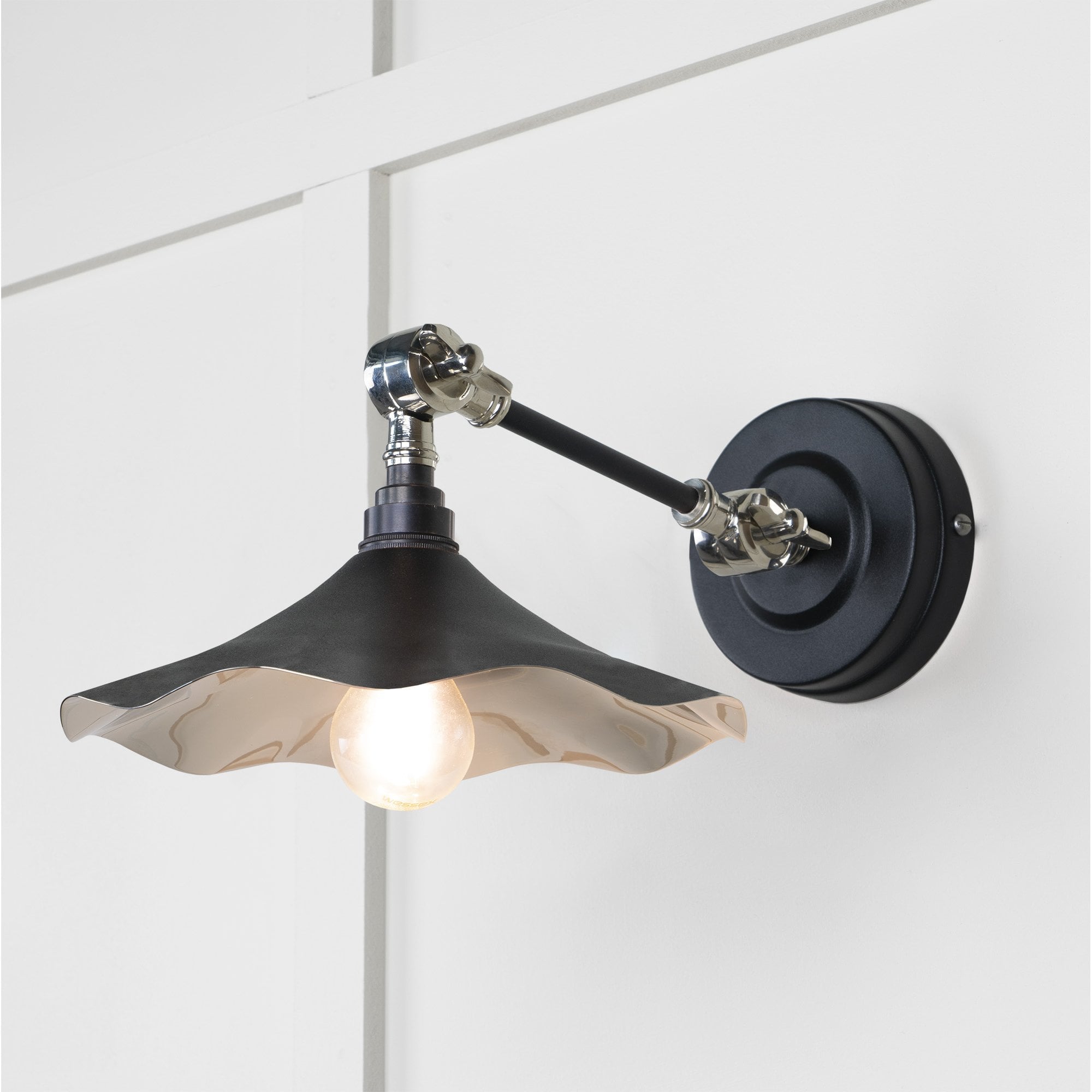From The Anvil Smooth Nickel Flora Wall Light - Elan Black