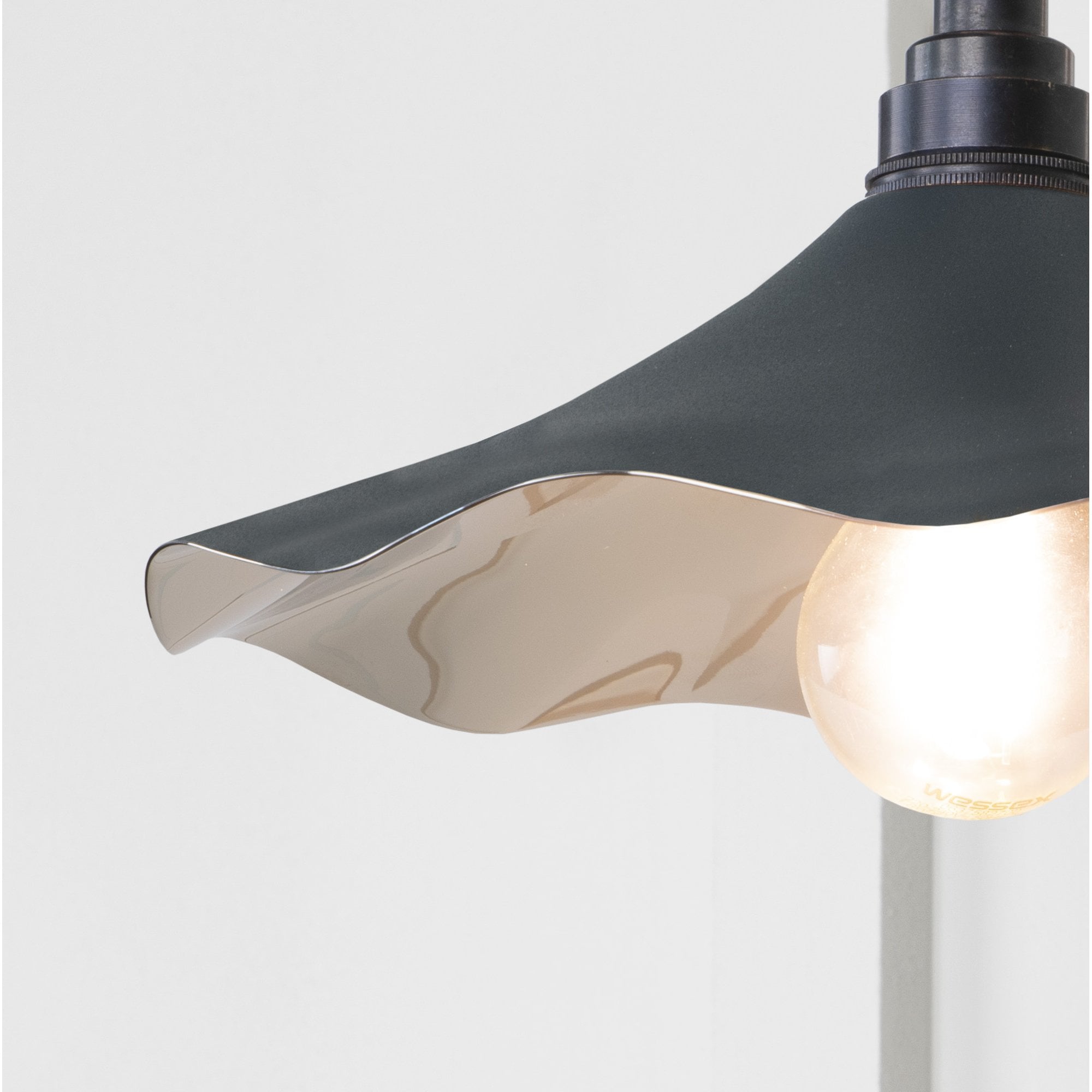 From The Anvil Smooth Nickel Flora Wall Light - Soot (Dark Grey)