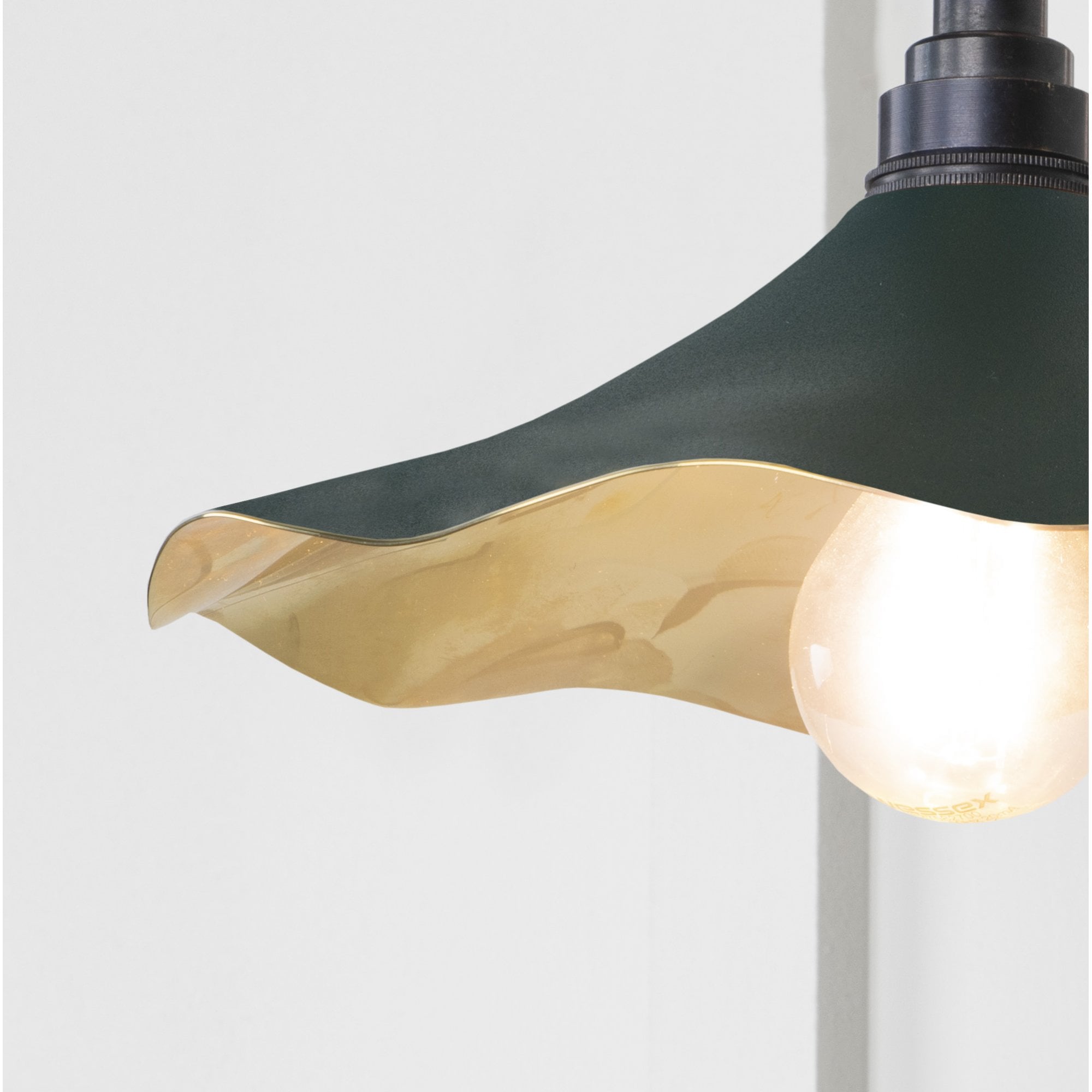 From The Anvil Smooth Brass Flora Wall Light - Dingle (Rich Green)