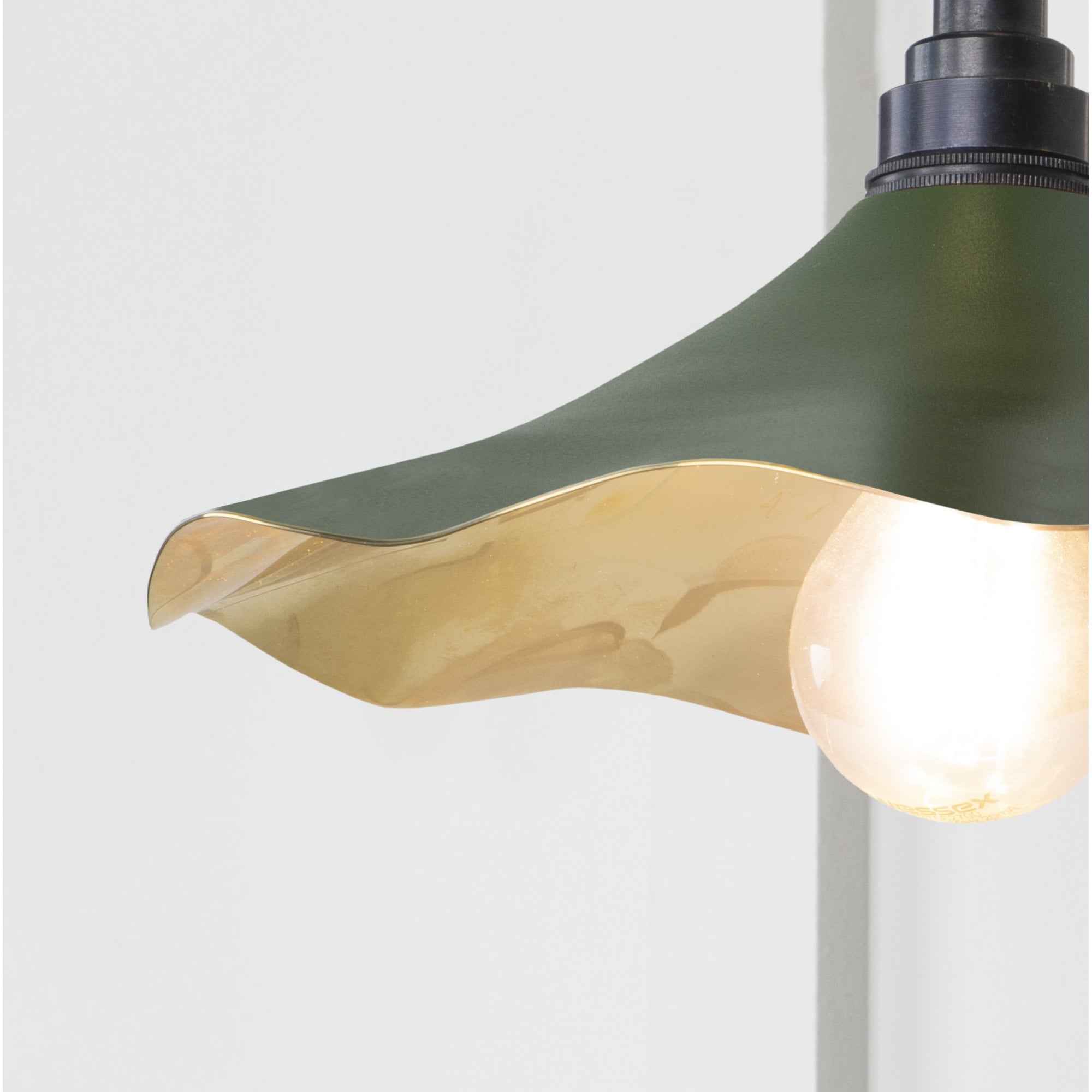 From The Anvil Smooth Brass Flora Wall Light - Heath (Earthy Green)