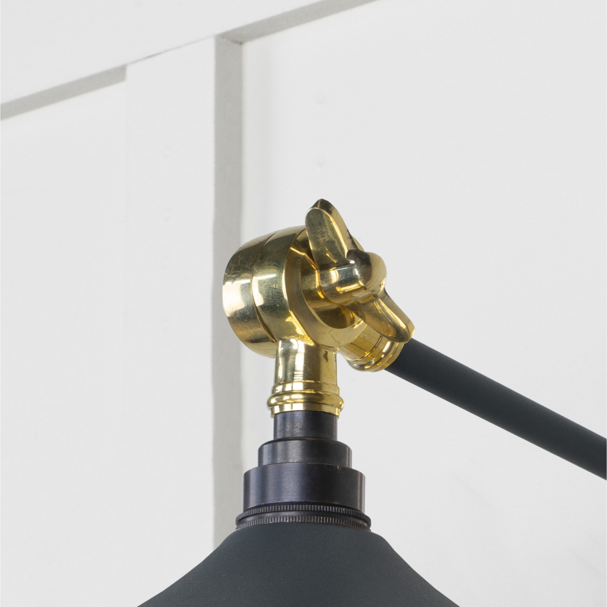 From The Anvil Smooth Brass Flora Wall Light - Soot (Dark Grey)