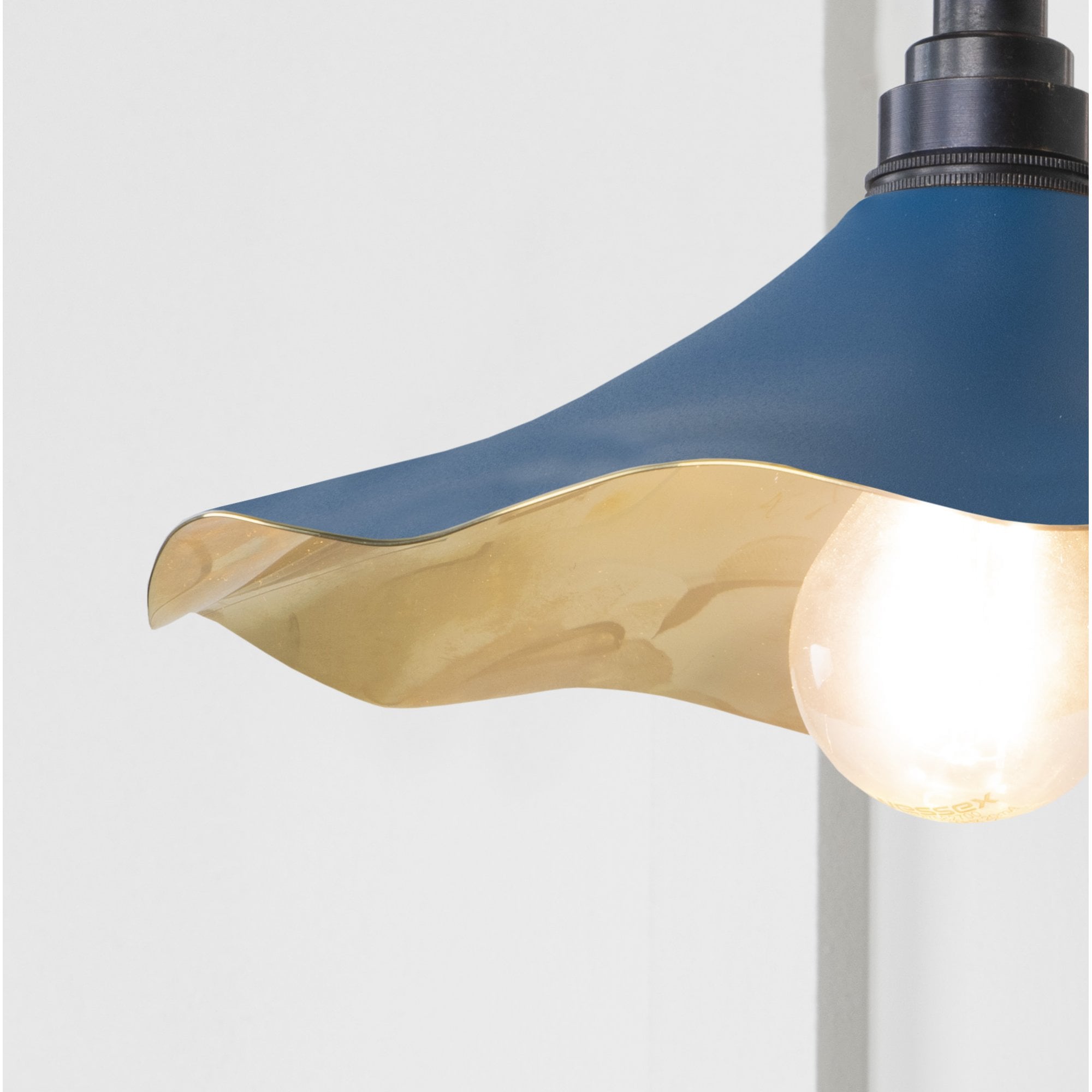 From The Anvil Smooth Brass Flora Wall Light - Upstream (Blue)