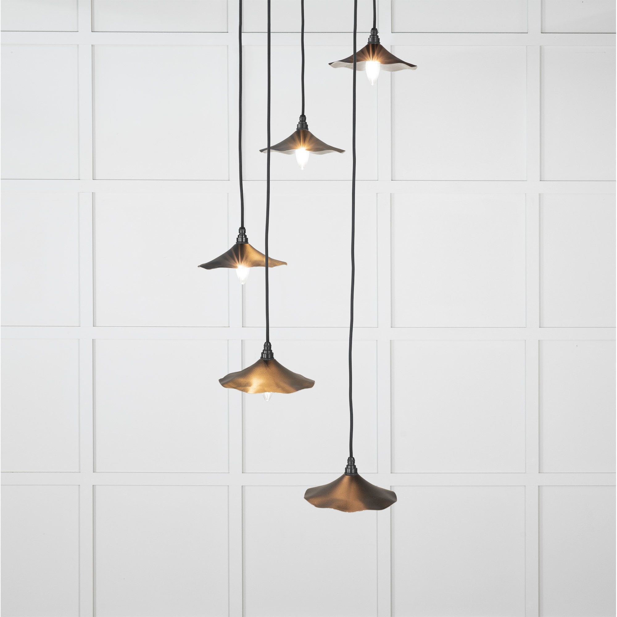 From The Anvil Smooth Nickel Flora Cluster Pendant - Elan Black