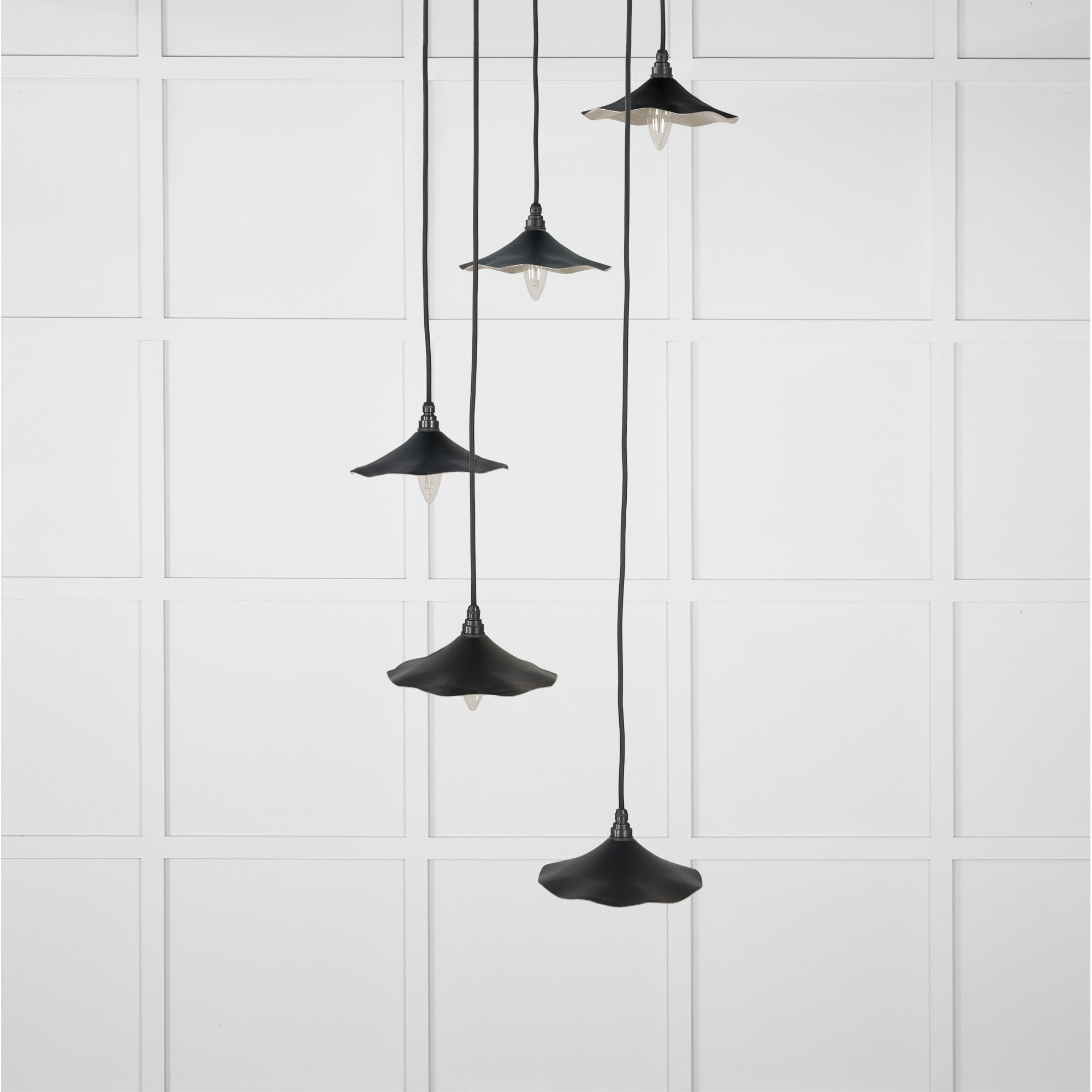 From The Anvil Smooth Nickel Flora Cluster Pendant - Elan Black