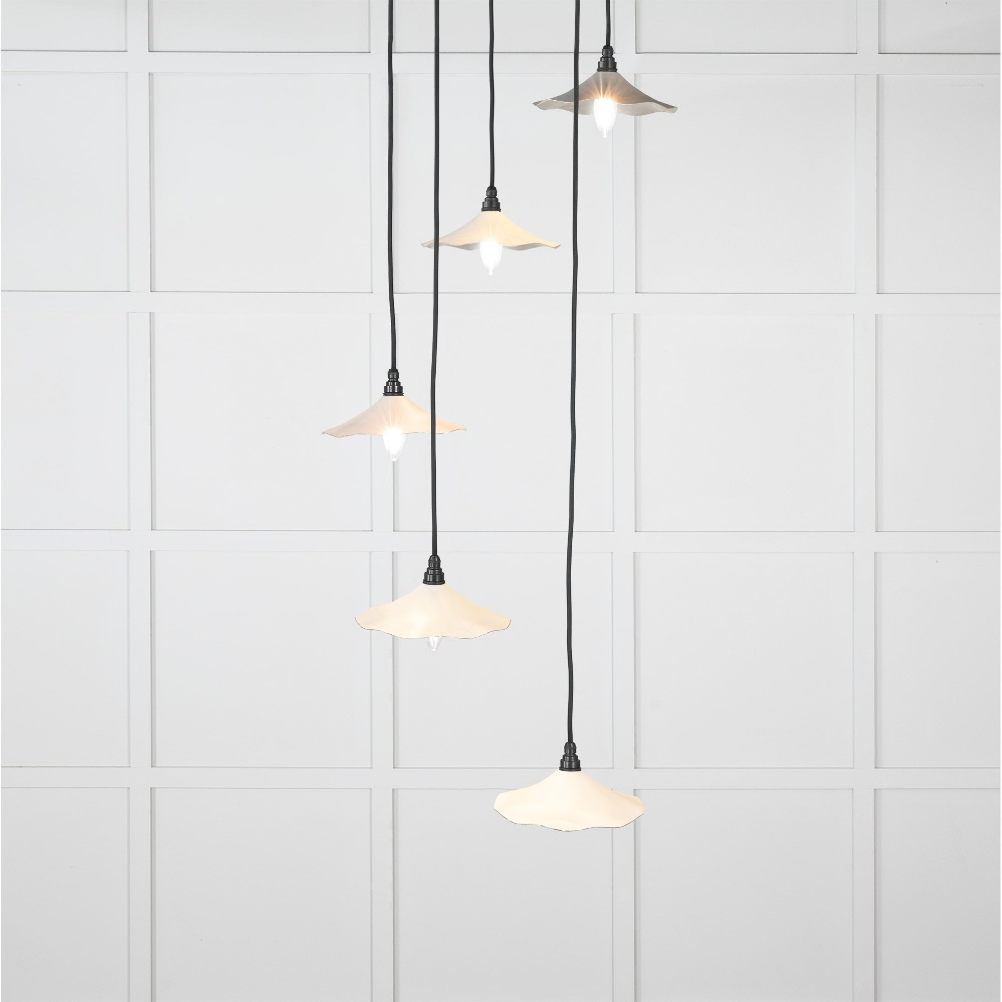 From The Anvil Smooth Nickel Flora Cluster Pendant - Teasel (Off White/Cream)