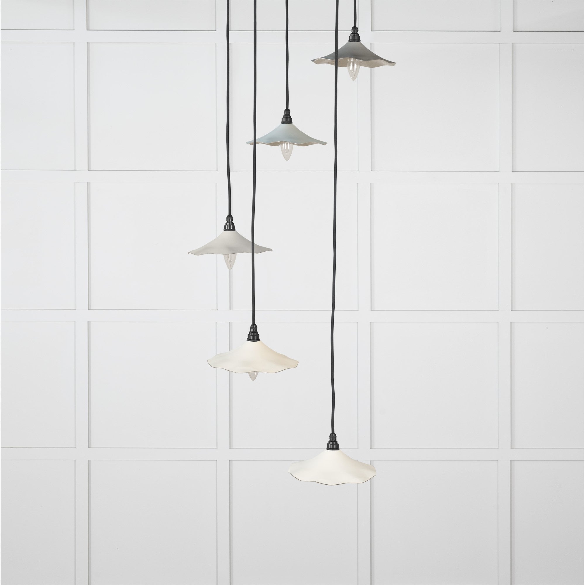 From The Anvil Smooth Nickel Flora Cluster Pendant - Teasel (Off White/Cream)