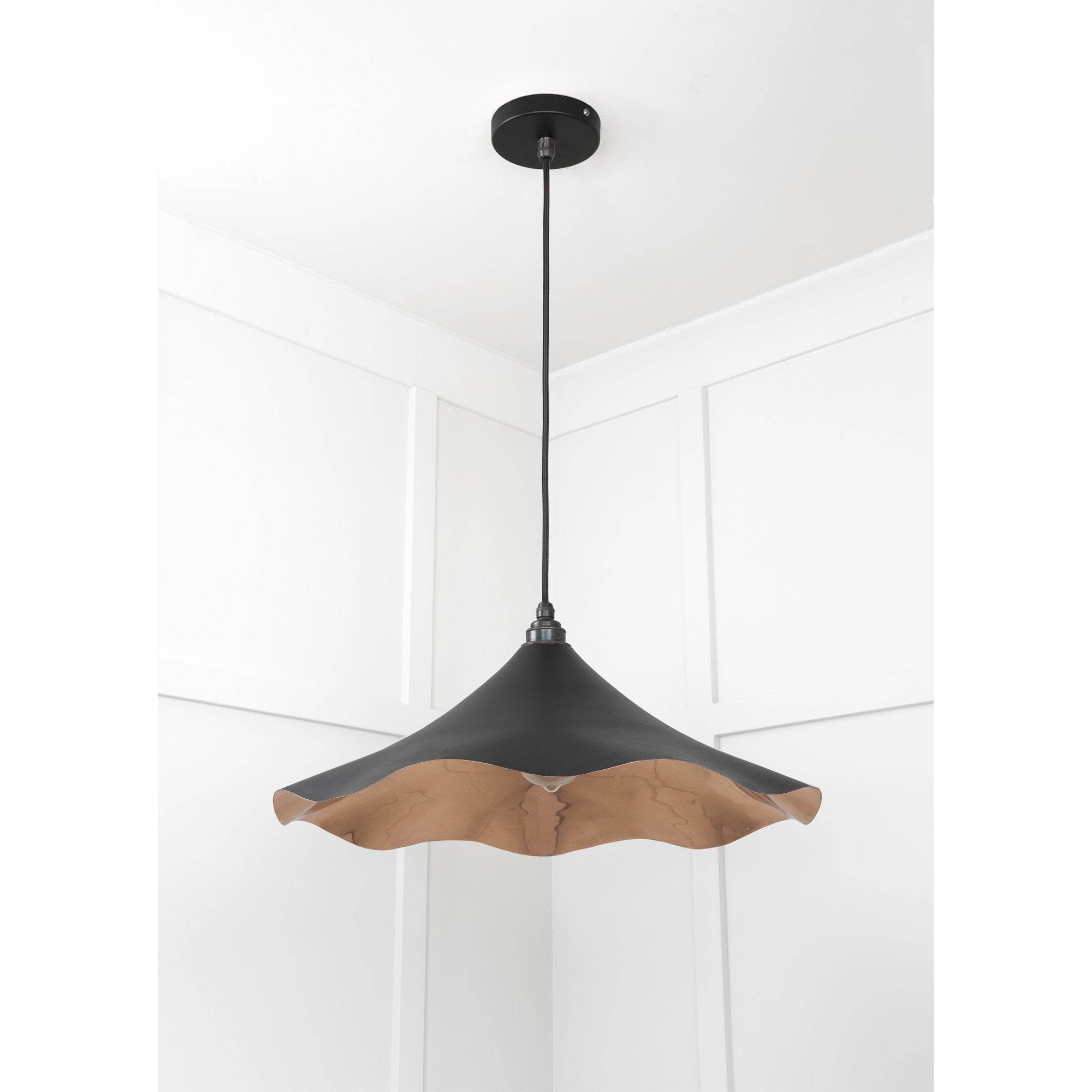 From The Anvil Smooth Copper Flora Pendant - Elan Black