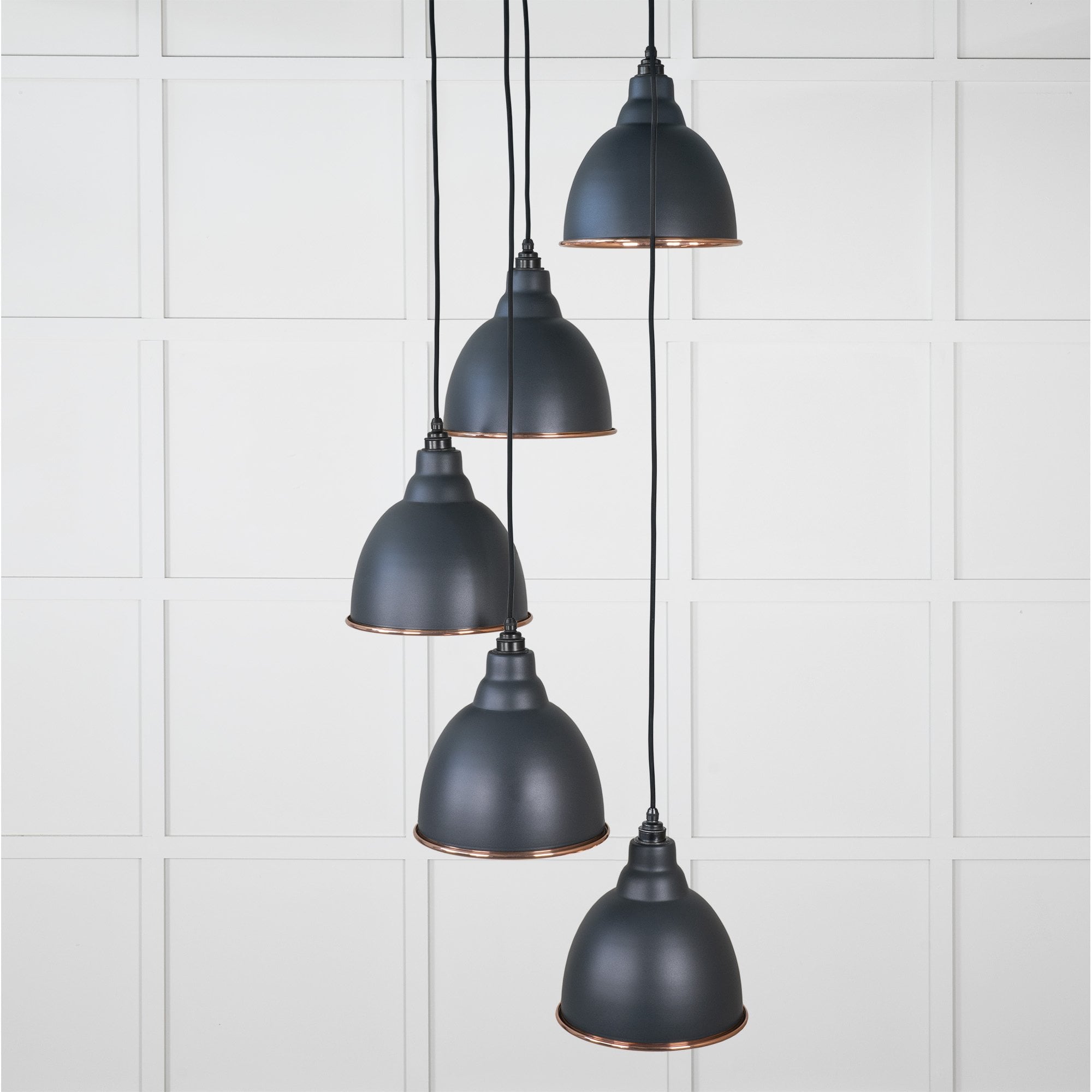 From The Anvil Smooth Copper Brindley Cluster Pendant - Soot (Dark Grey)