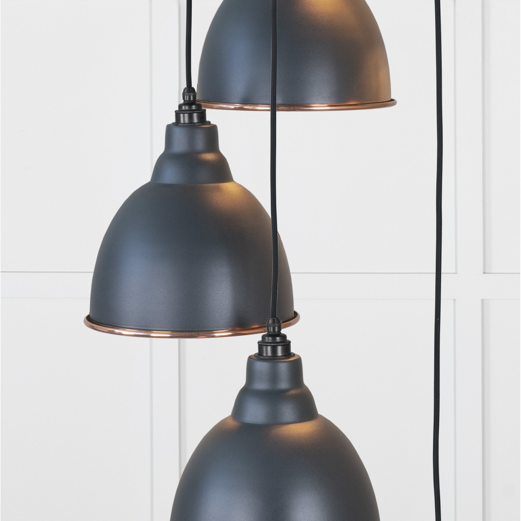 From The Anvil Smooth Copper Brindley Cluster Pendant - Soot (Dark Grey)