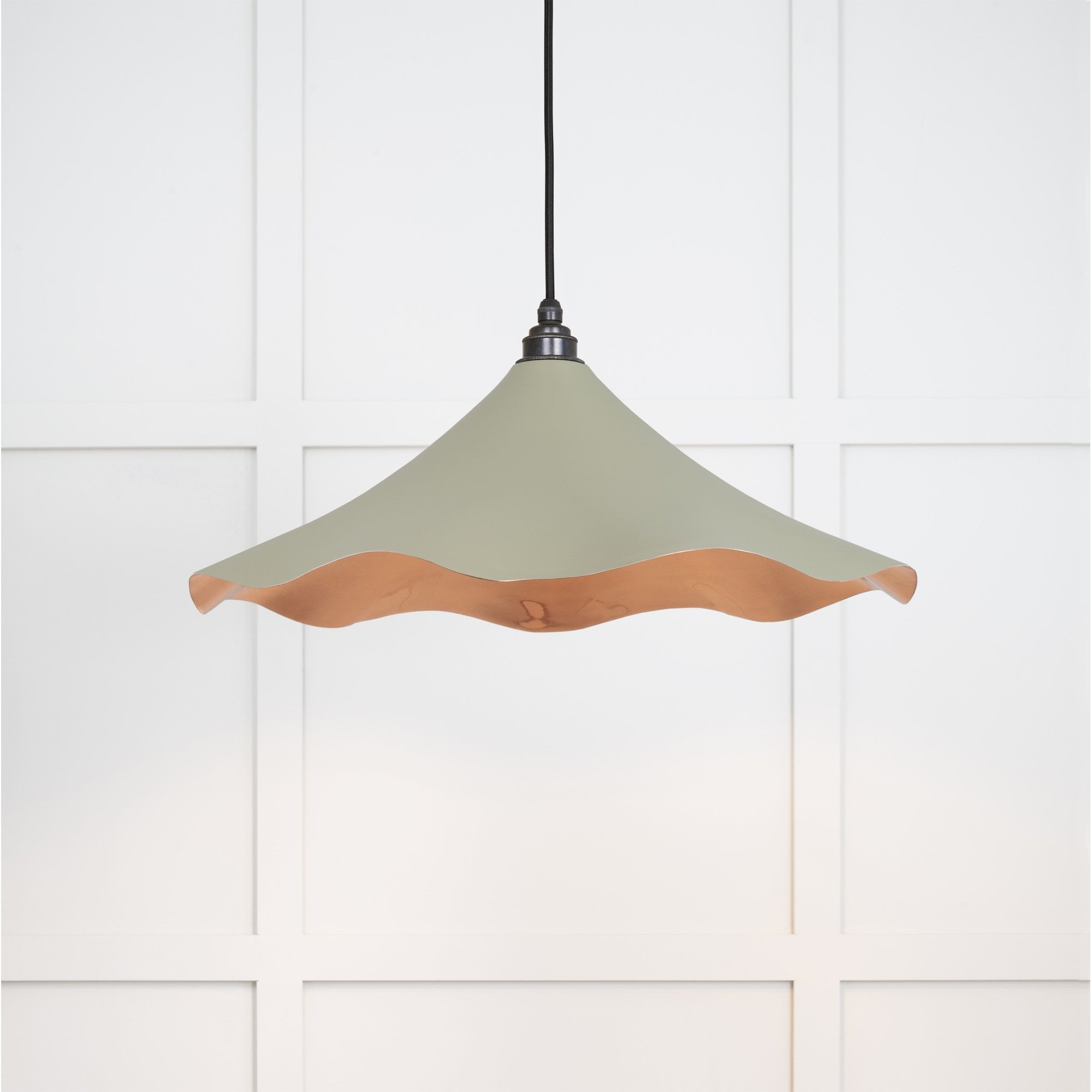 From The Anvil Smooth Copper Flora Pendant - Tump (Pale Green)