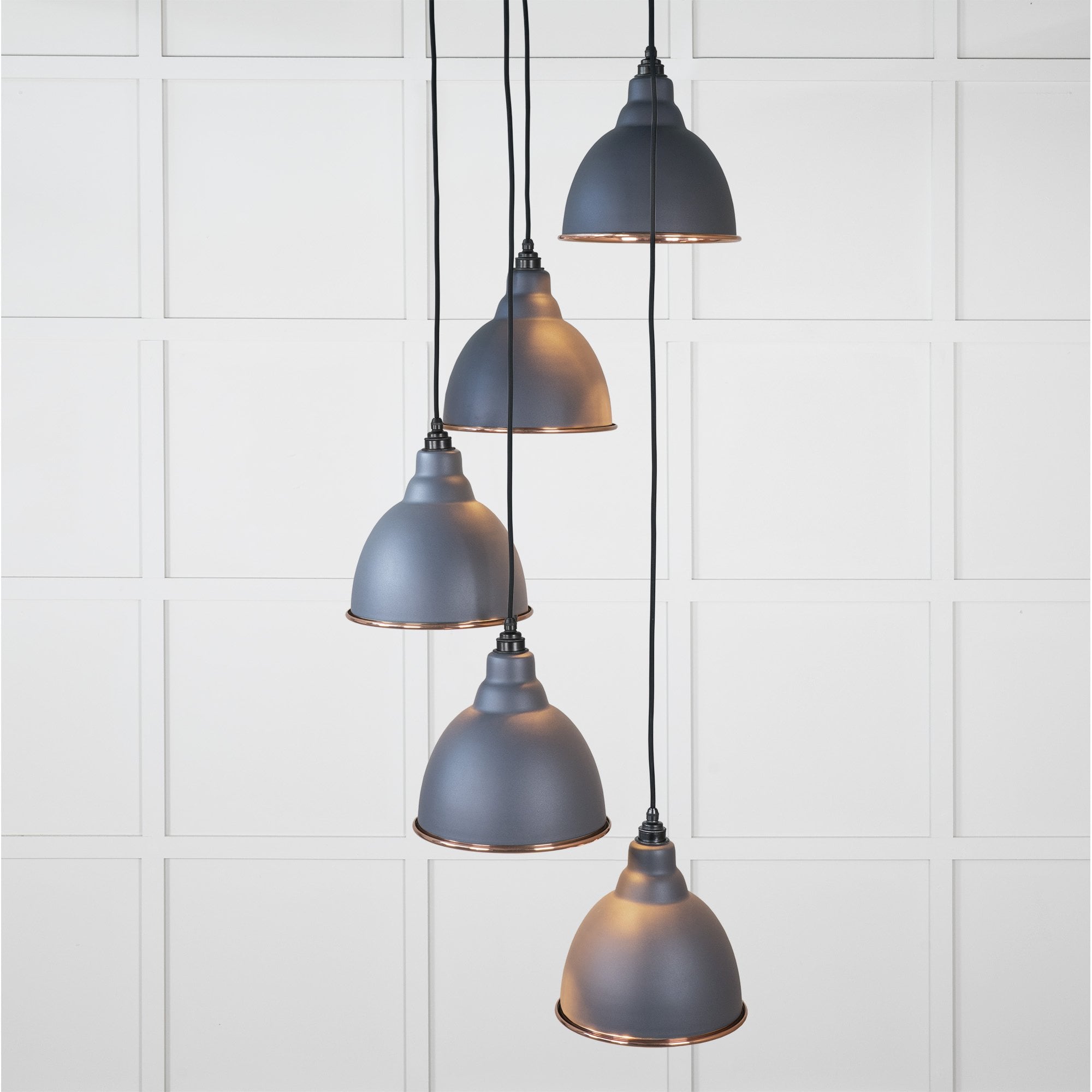 From The Anvil Smooth Copper Brindley Cluster Pendant - Slate (Mid Grey)