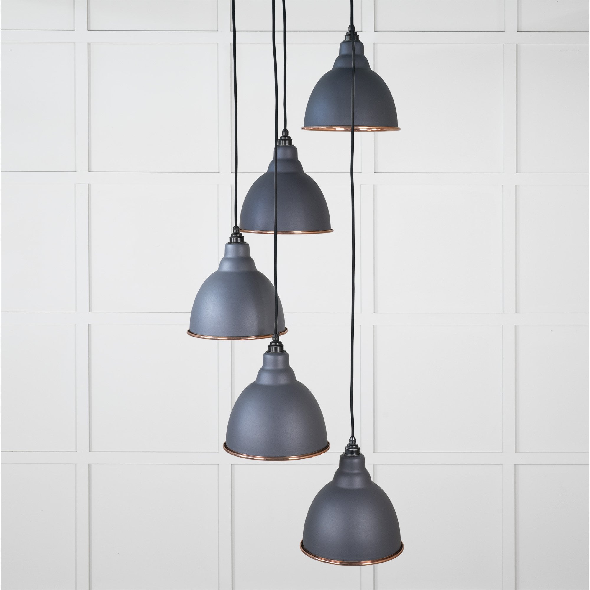 From The Anvil Smooth Copper Brindley Cluster Pendant - Slate (Mid Grey)