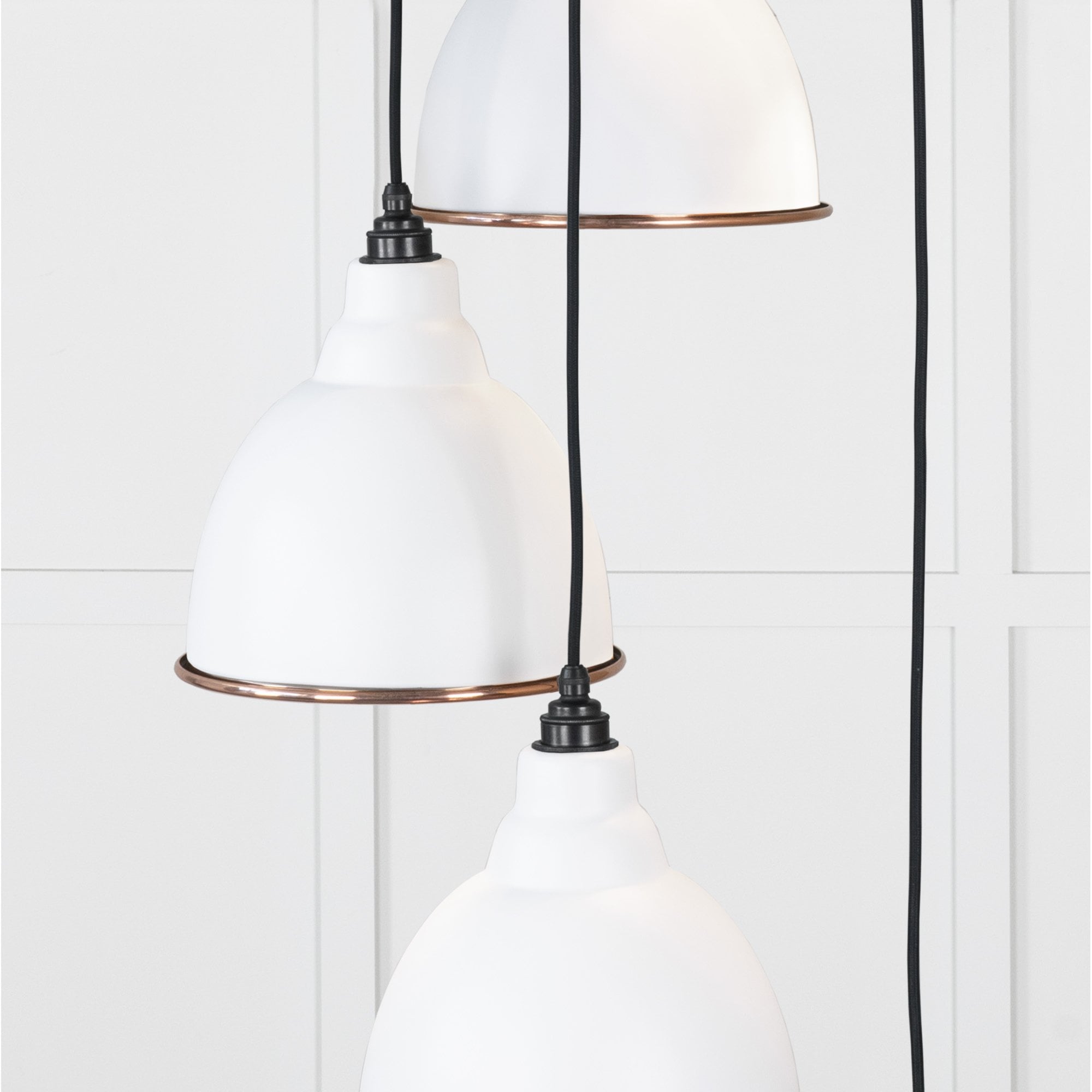 From The Anvil Smooth Copper Brindley Cluster Pendant - Flock (Matt White)