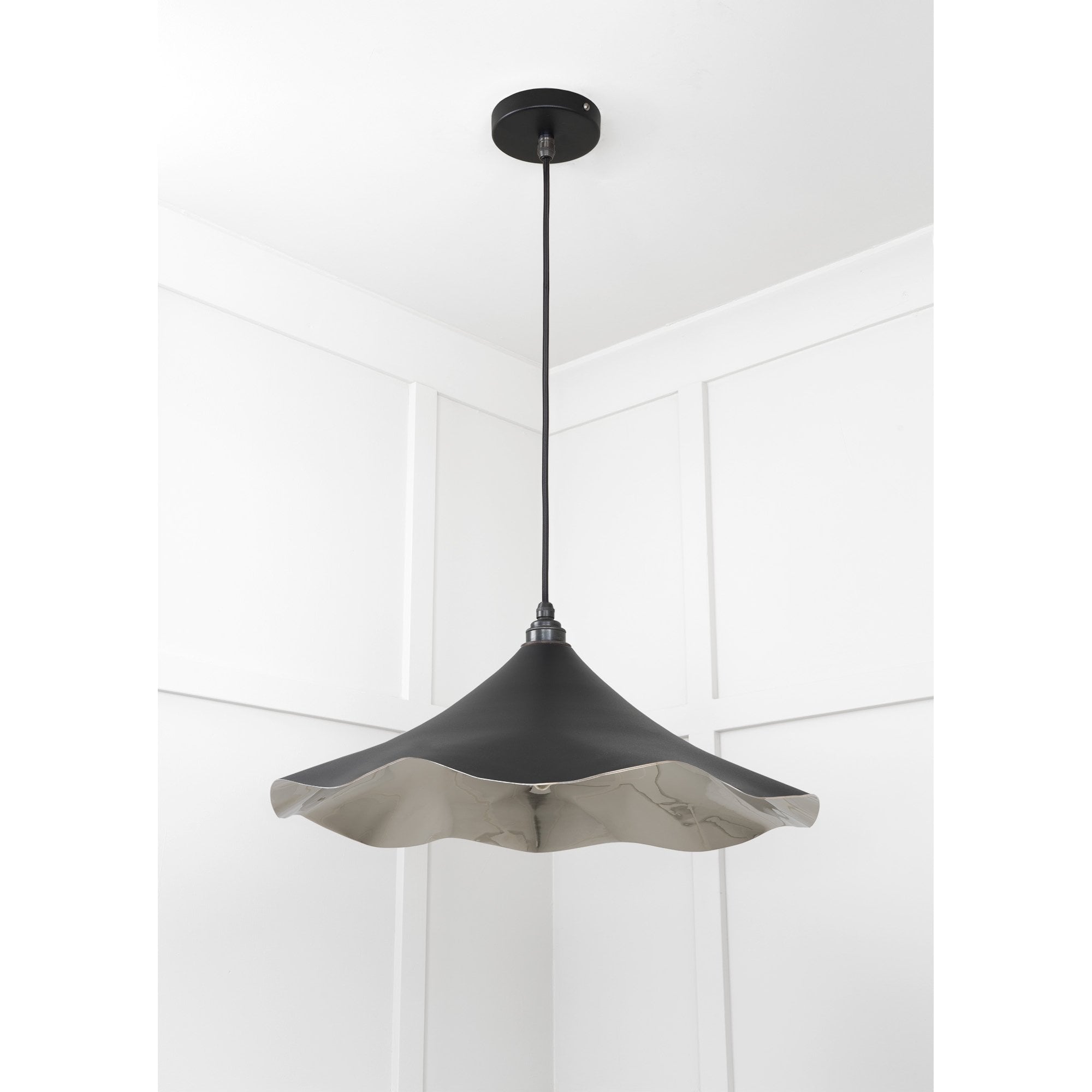 From The Anvil Smooth Nickel Flora Pendant - Elan Black