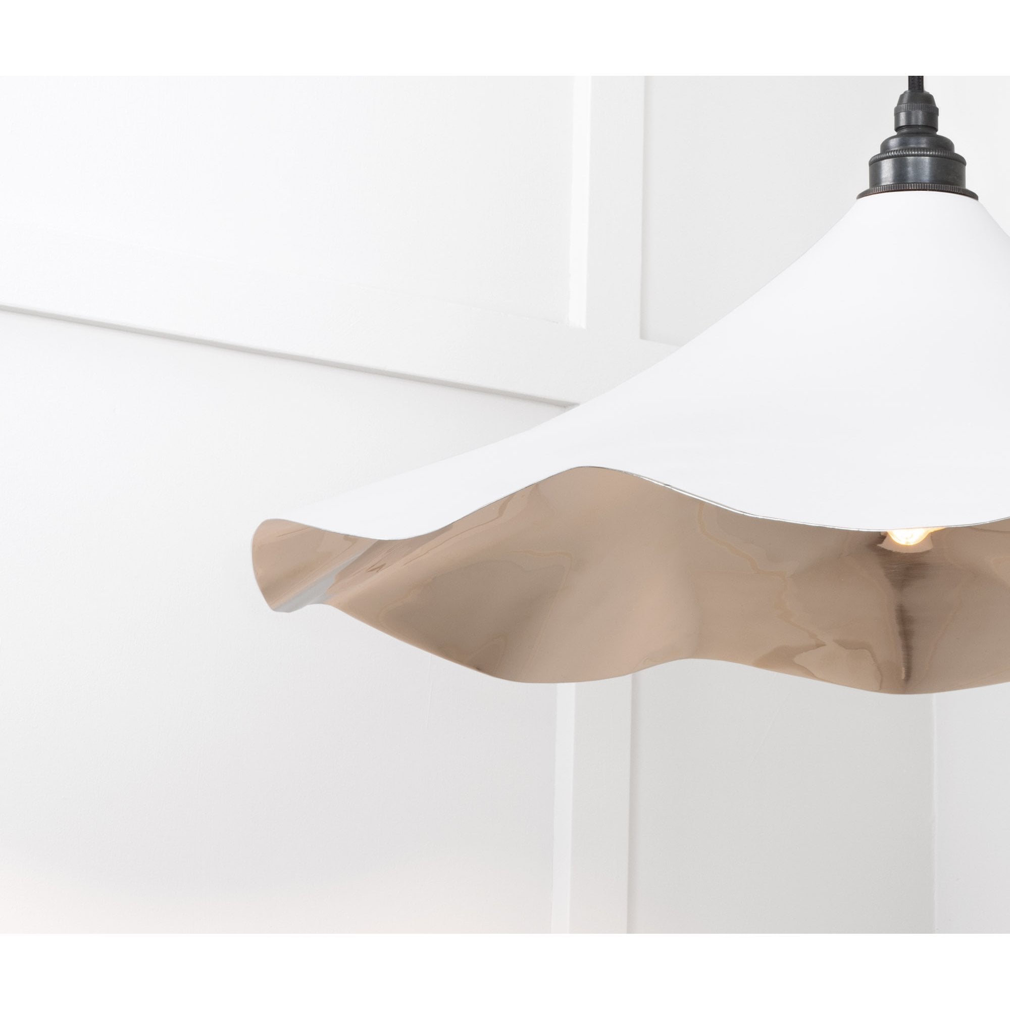 From The Anvil Smooth Nickel Flora Pendant - Flock (Matt White)