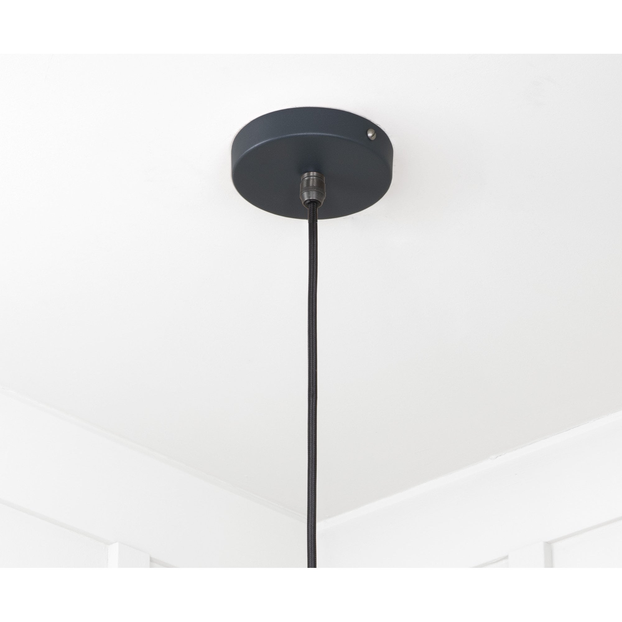 From The Anvil Smooth Brass Flora Pendant - Soot (Dark Grey)