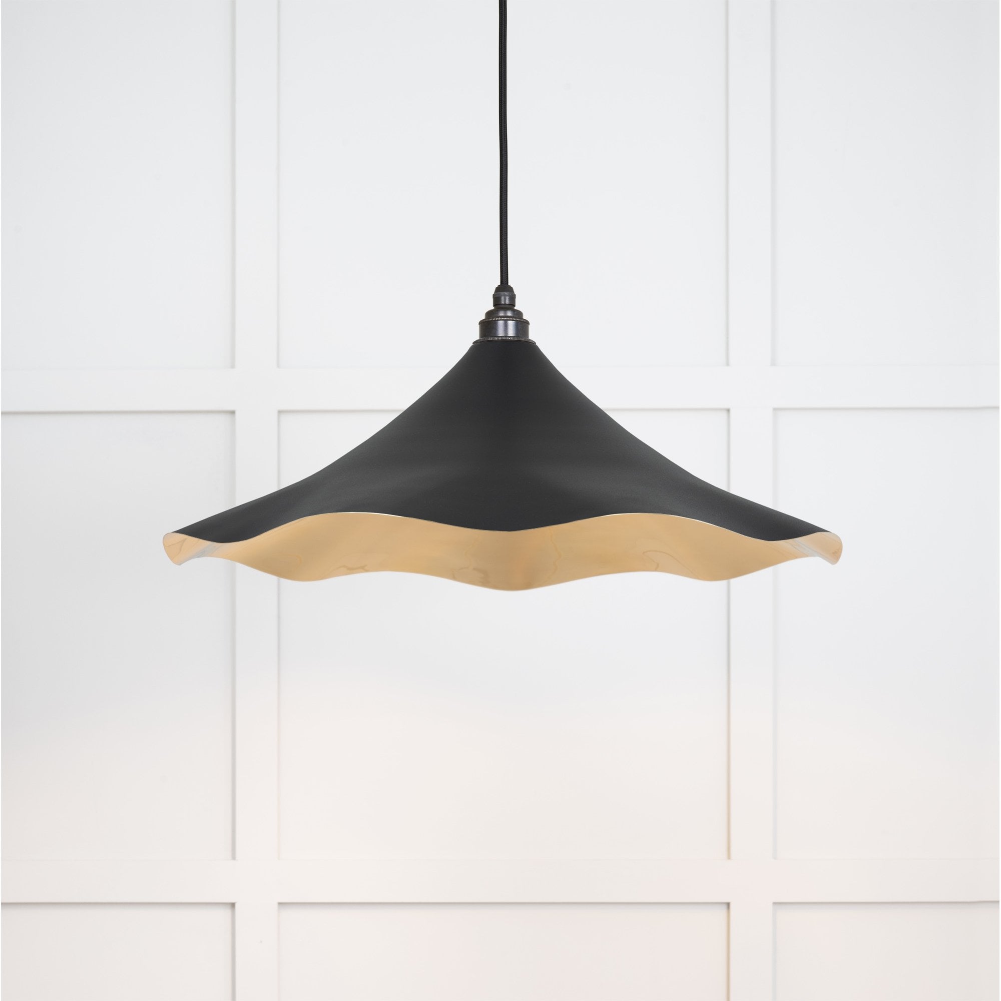 From The Anvil Smooth Brass Flora Pendant - Elan Black
