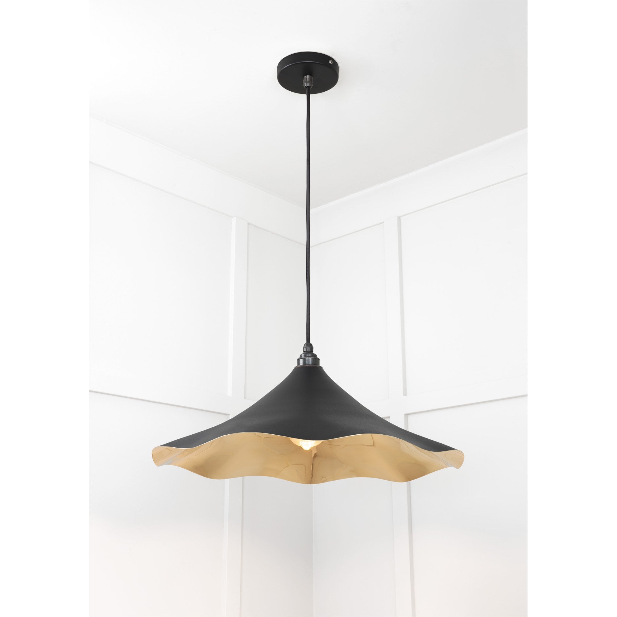 From The Anvil Smooth Brass Flora Pendant - Elan Black