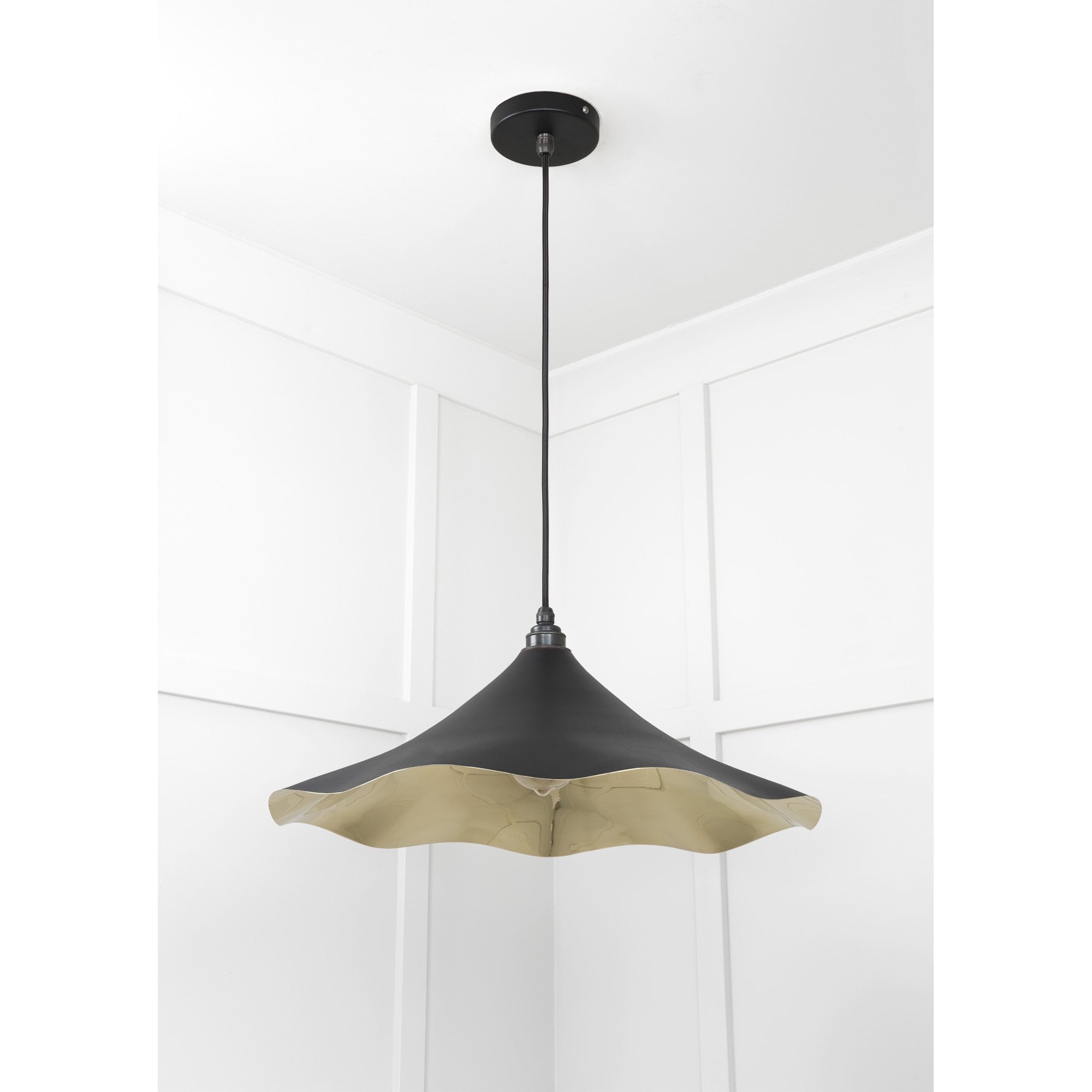 From The Anvil Smooth Brass Flora Pendant - Elan Black
