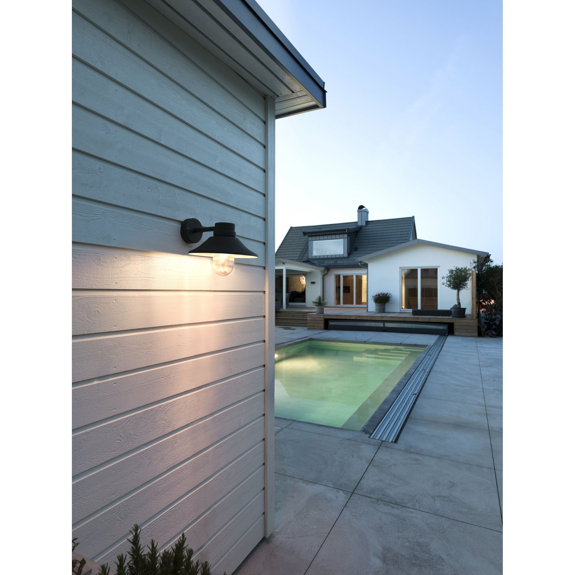 Konstsmide Vega Hooded Wall Light - Black