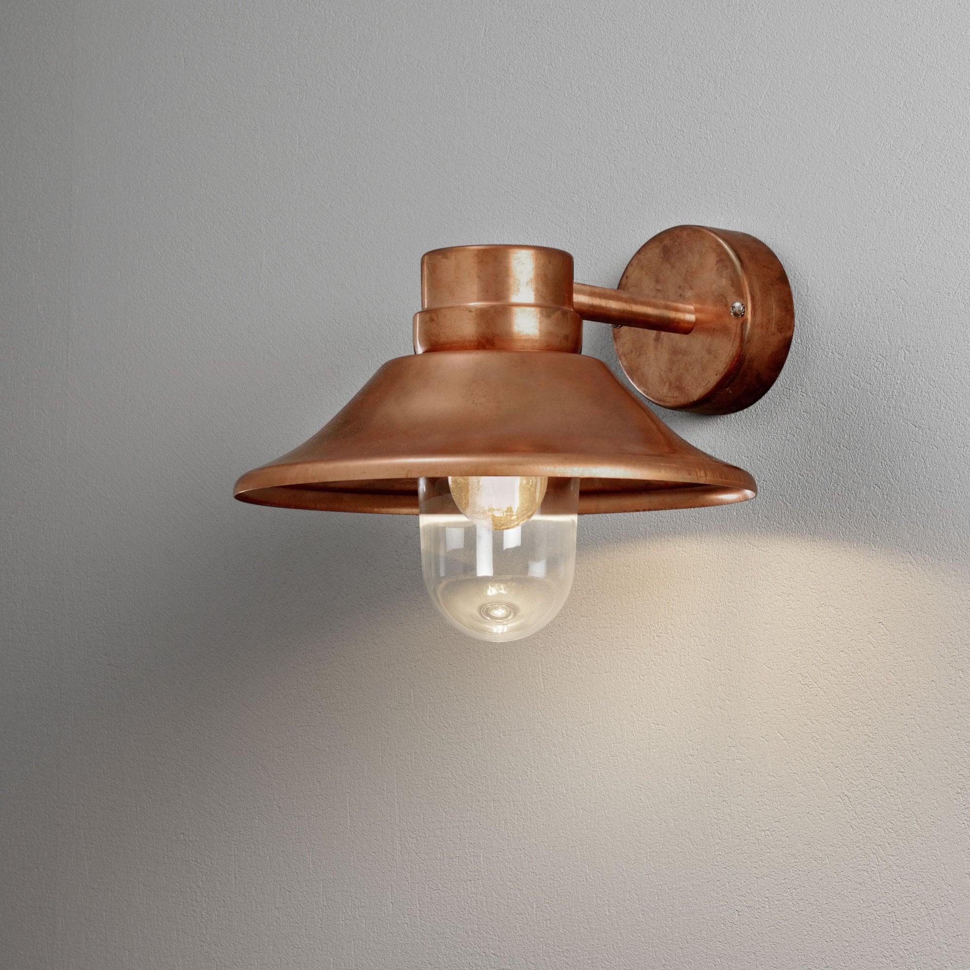 Konstsmide Vega Hooded Wall Light - Copper