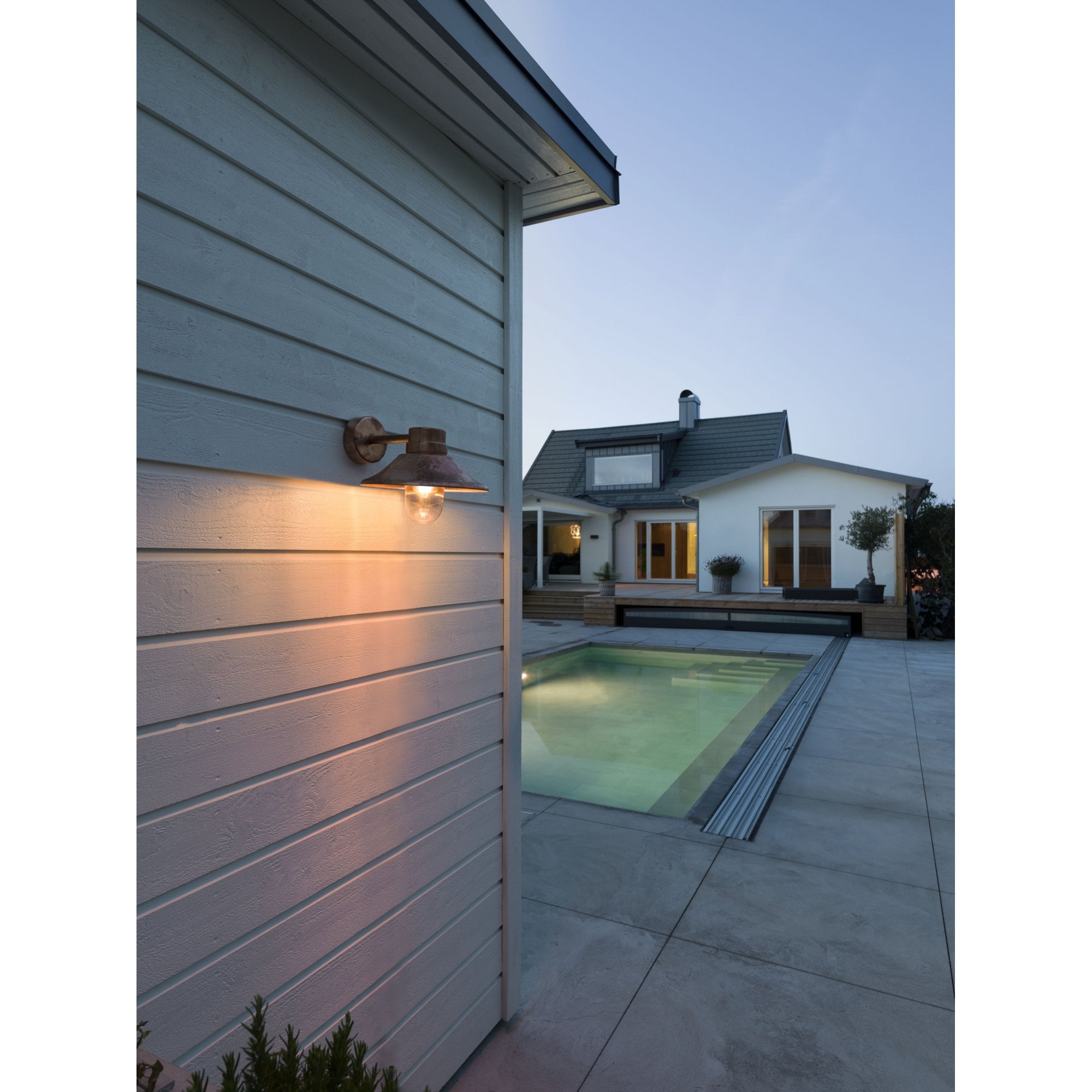 Konstsmide Vega Hooded Wall Light - Copper