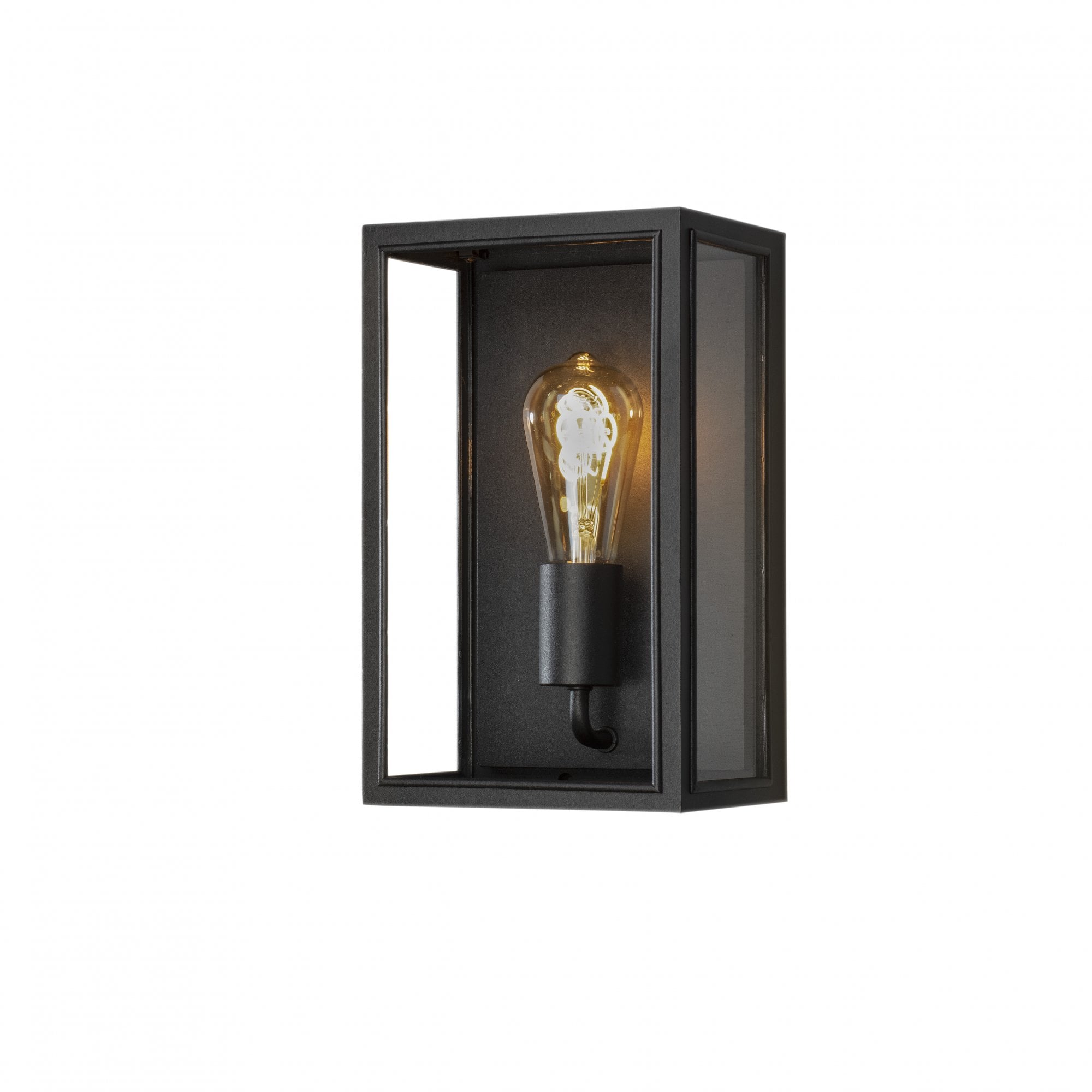 Konstsmide Carpi Medium Half Lantern - Matt Black